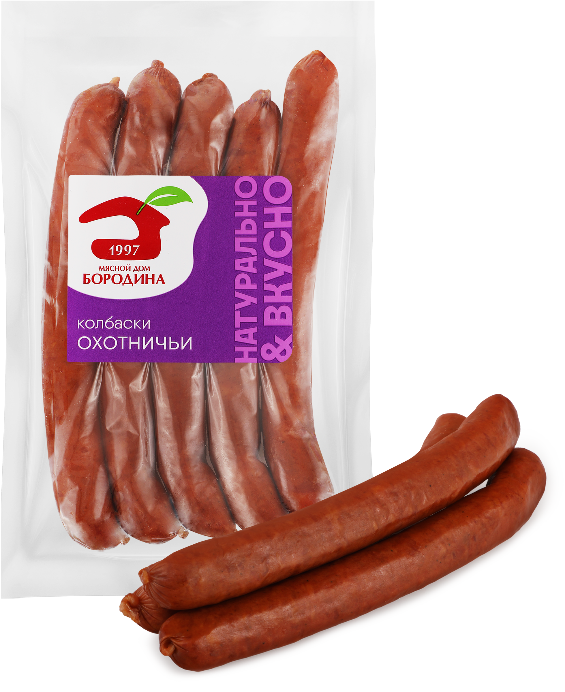 Изображение товара Колбаски полукопченые МД БОРОДИНА Охотничьи 230г натуральный вкус и качество