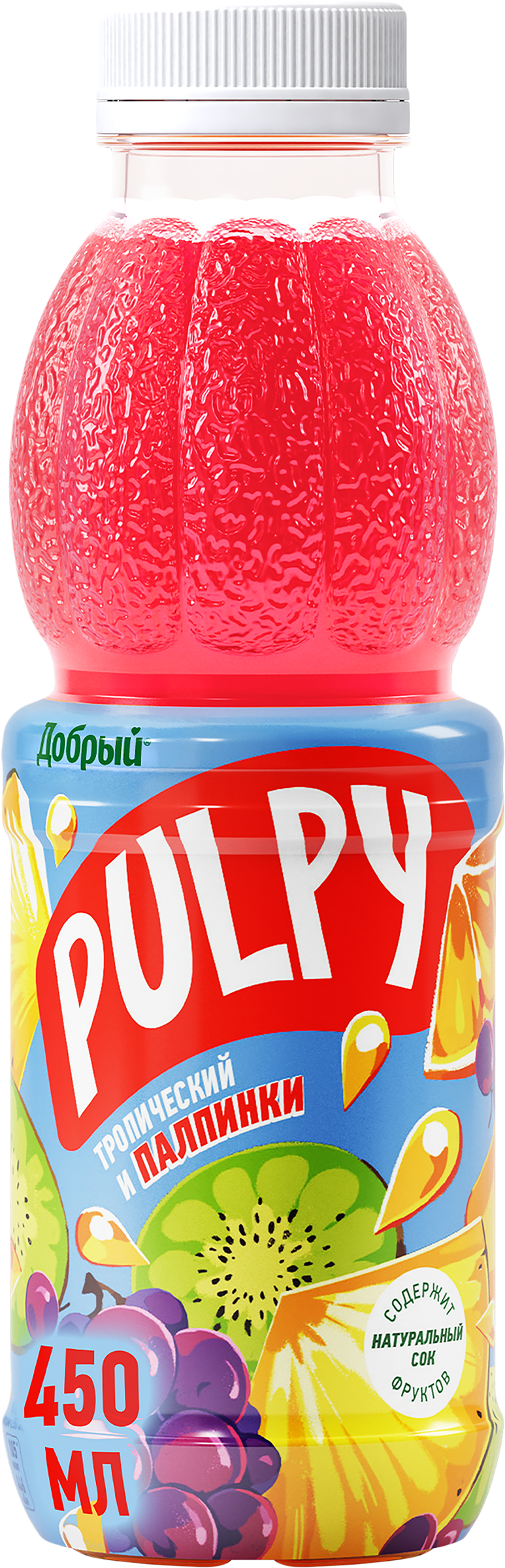 Изображение товара Напиток сокосодержащий ДОБРЫЙ Pulpy Тропический с мякотью, 0.45л