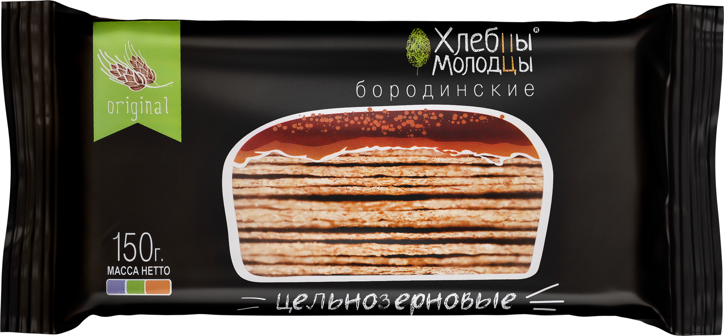 Изображение товара Хлебцы цельнозерновые ХЛЕБЦЫ-МОЛОДЦЫ Бородинские хрустящие, 150г