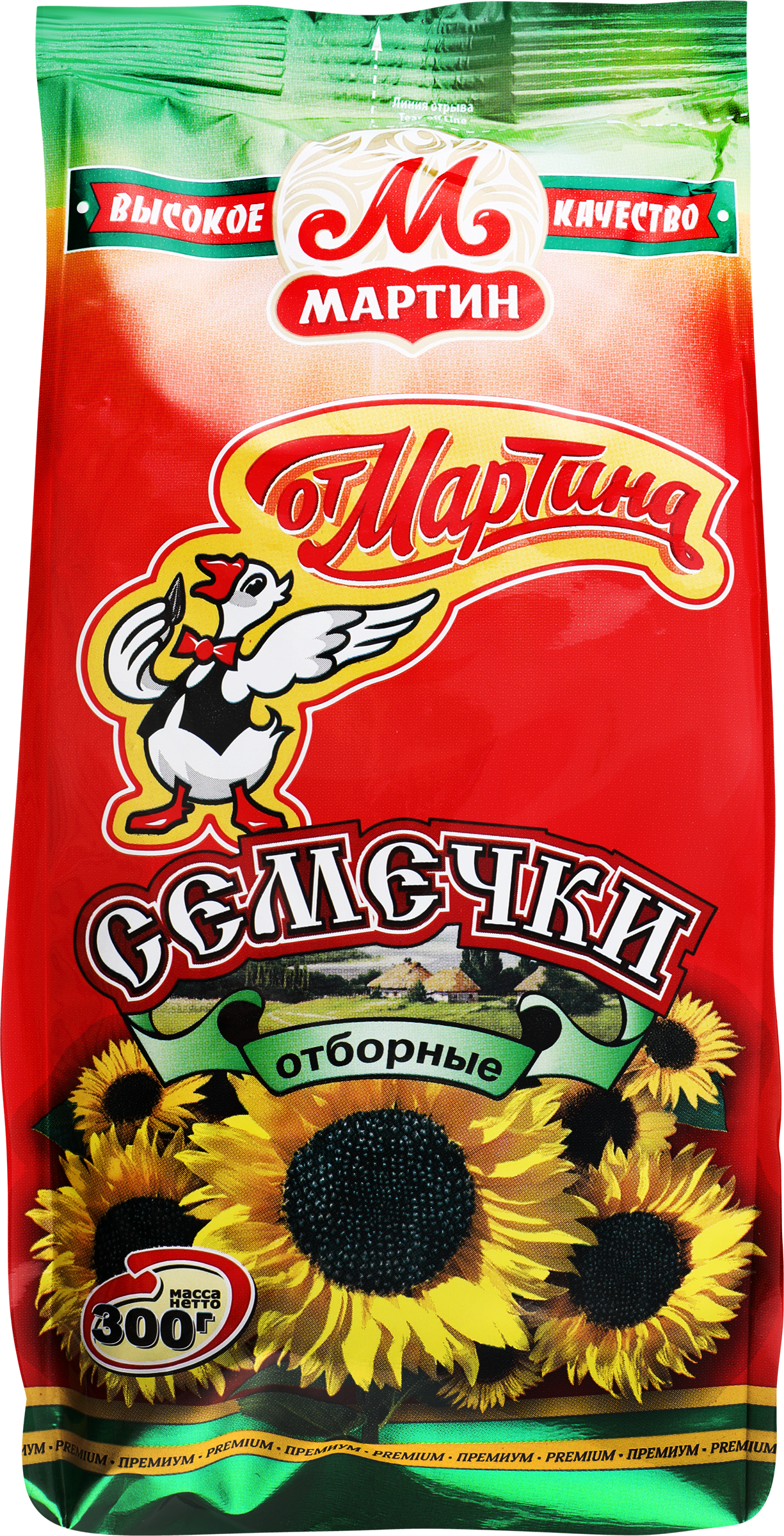 Изображение товара Отборные семечки подсолнечника ОТ МАРТИНА 300г натуральный продукт