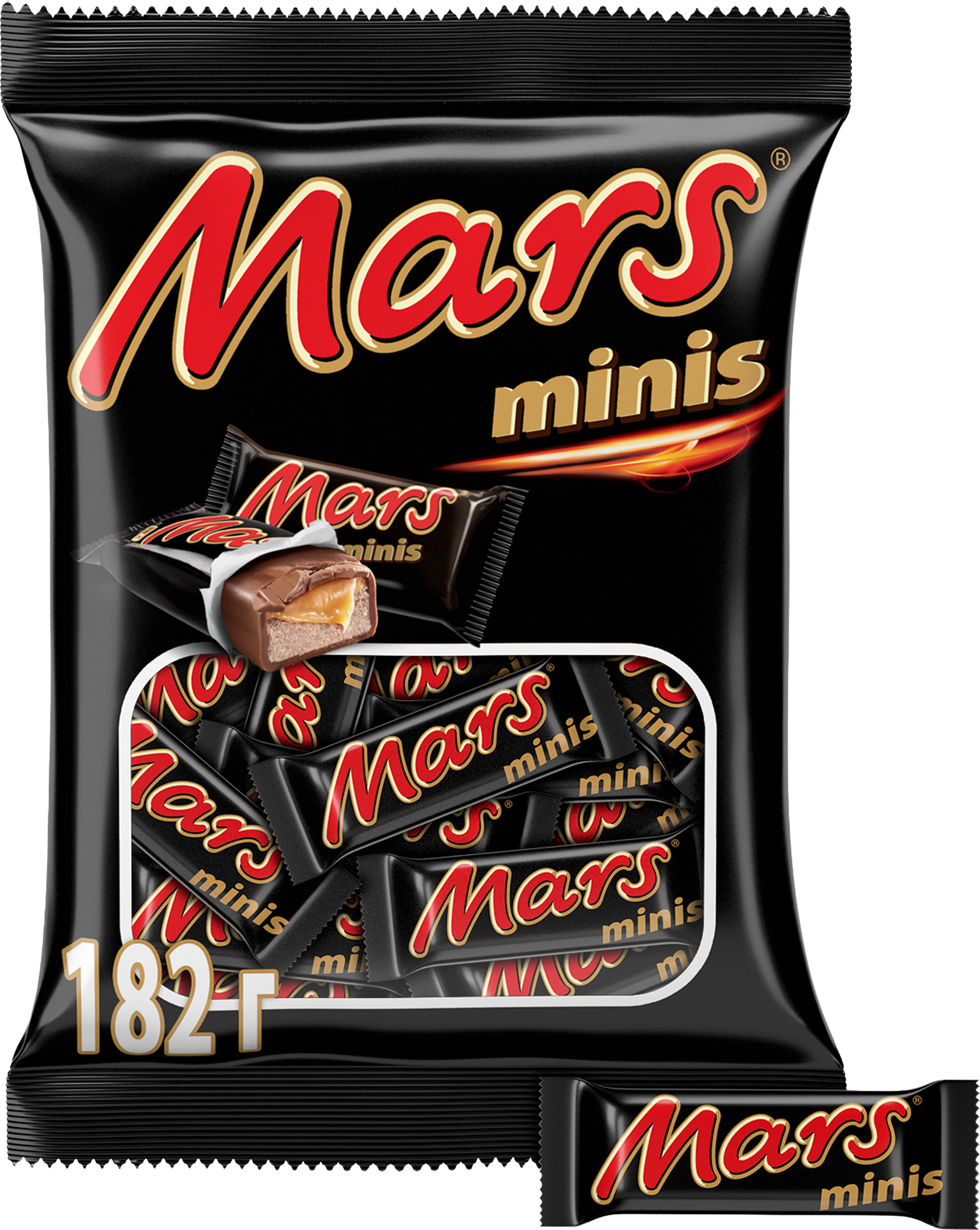 Изображение товара Конфеты MARS Minis c нугой и карамелью, 182г - шоколадный батончик в мягкой упаковке