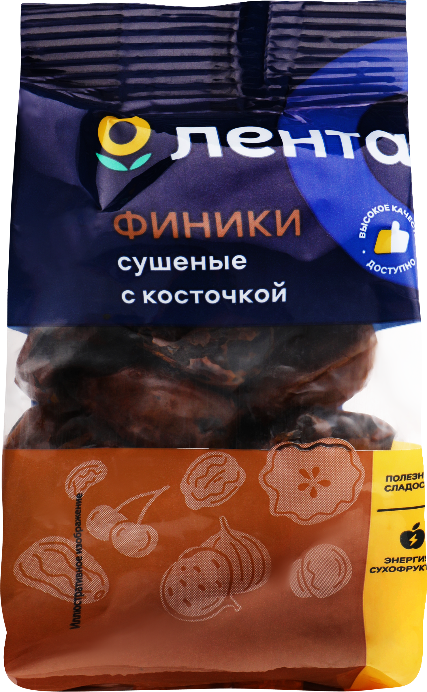 Изображение товара Финики сушеные с косточкой ЛЕНТА 200г натуральный снек