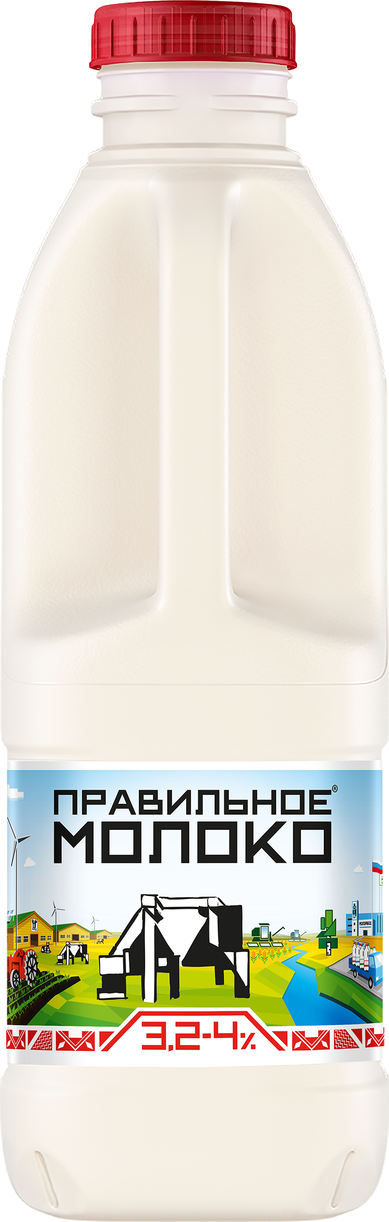Изображение товара Молоко пастеризованное ПРАВИЛЬНОЕ МОЛОКО 3,2–4%, без змж, 926г