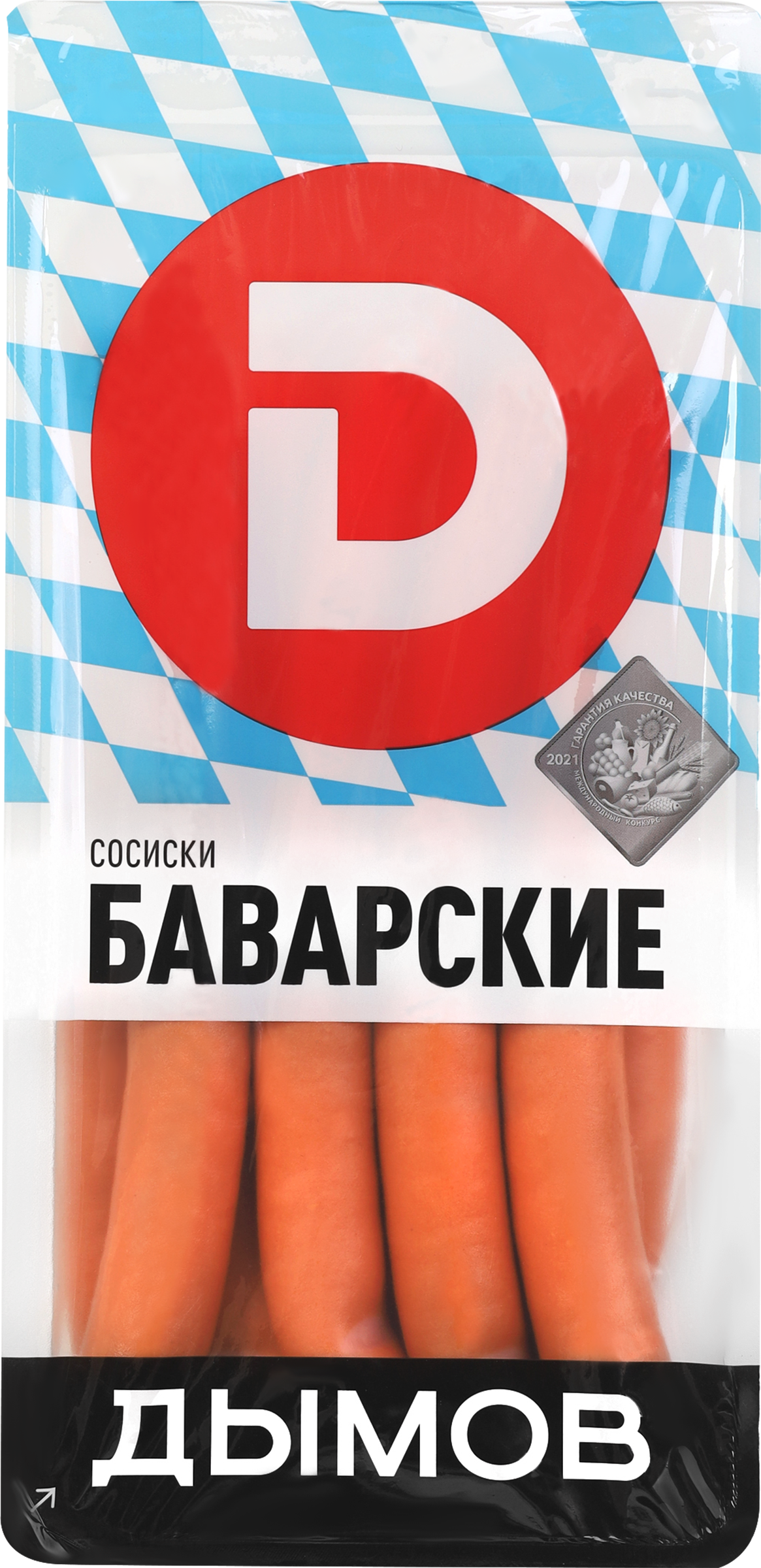 Изображение товара Сосиски ДЫМОВ Баварские 600г натуральная оболочка немецкий вкус
