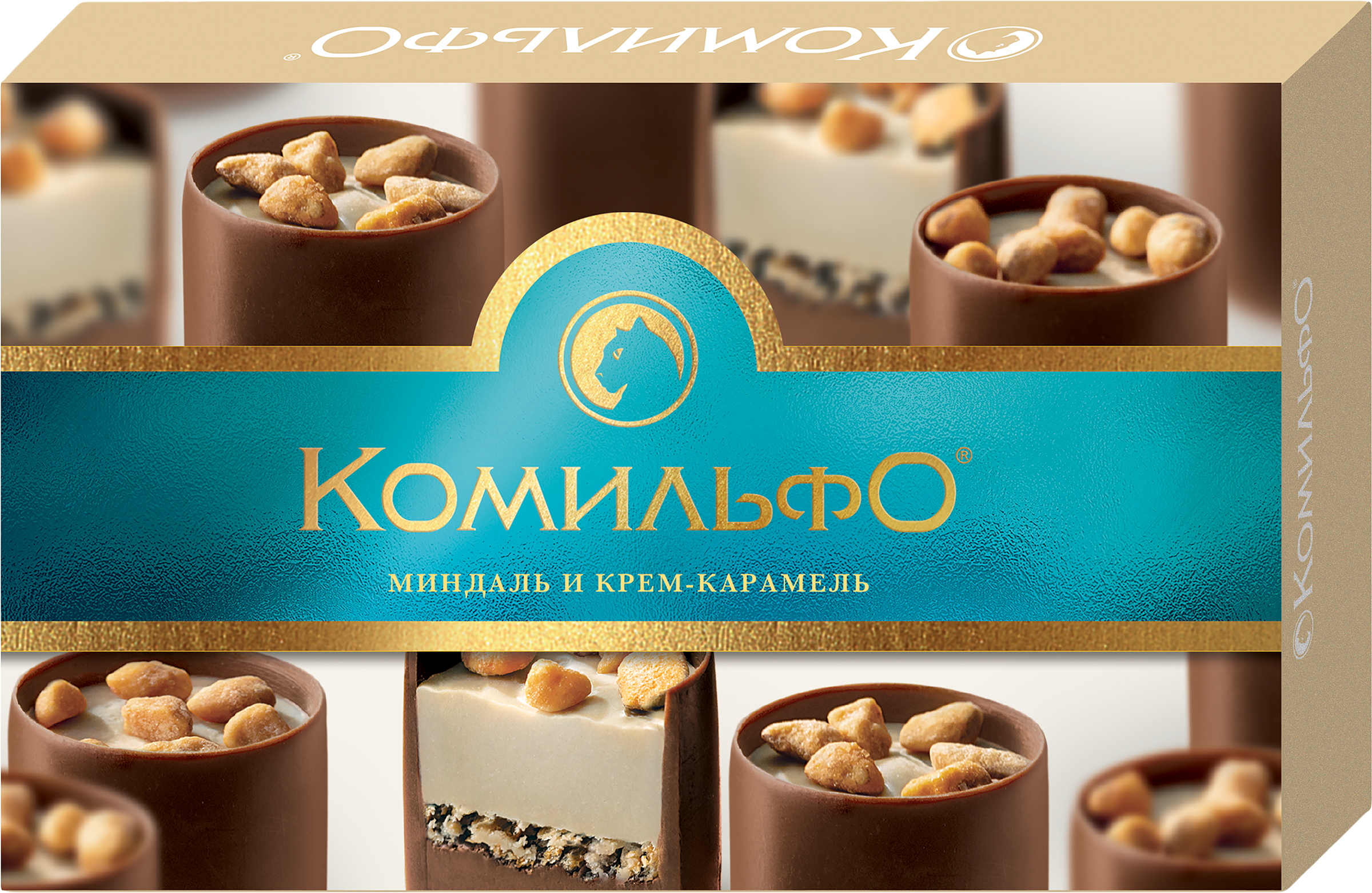 Изображение товара Конфеты КОМИЛЬФО Миндаль и крем-карамель 116г мягкое сладкое лакомство