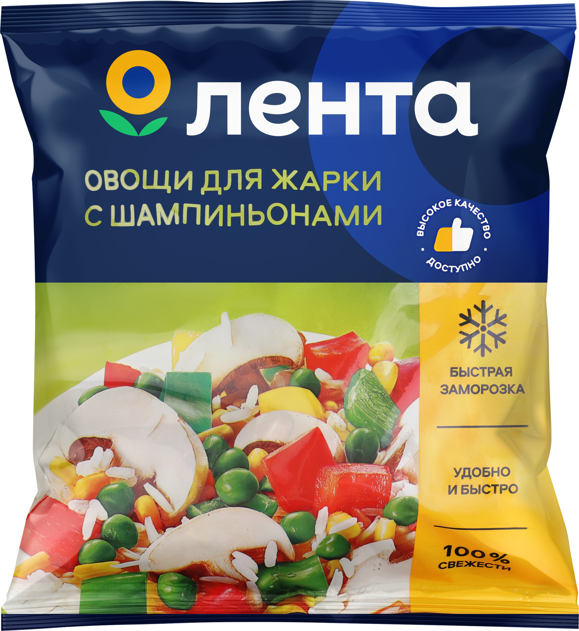 Изображение товара Замороженная овощная смесь ЛЕНТА для жарки 400г быстрого приготовления
