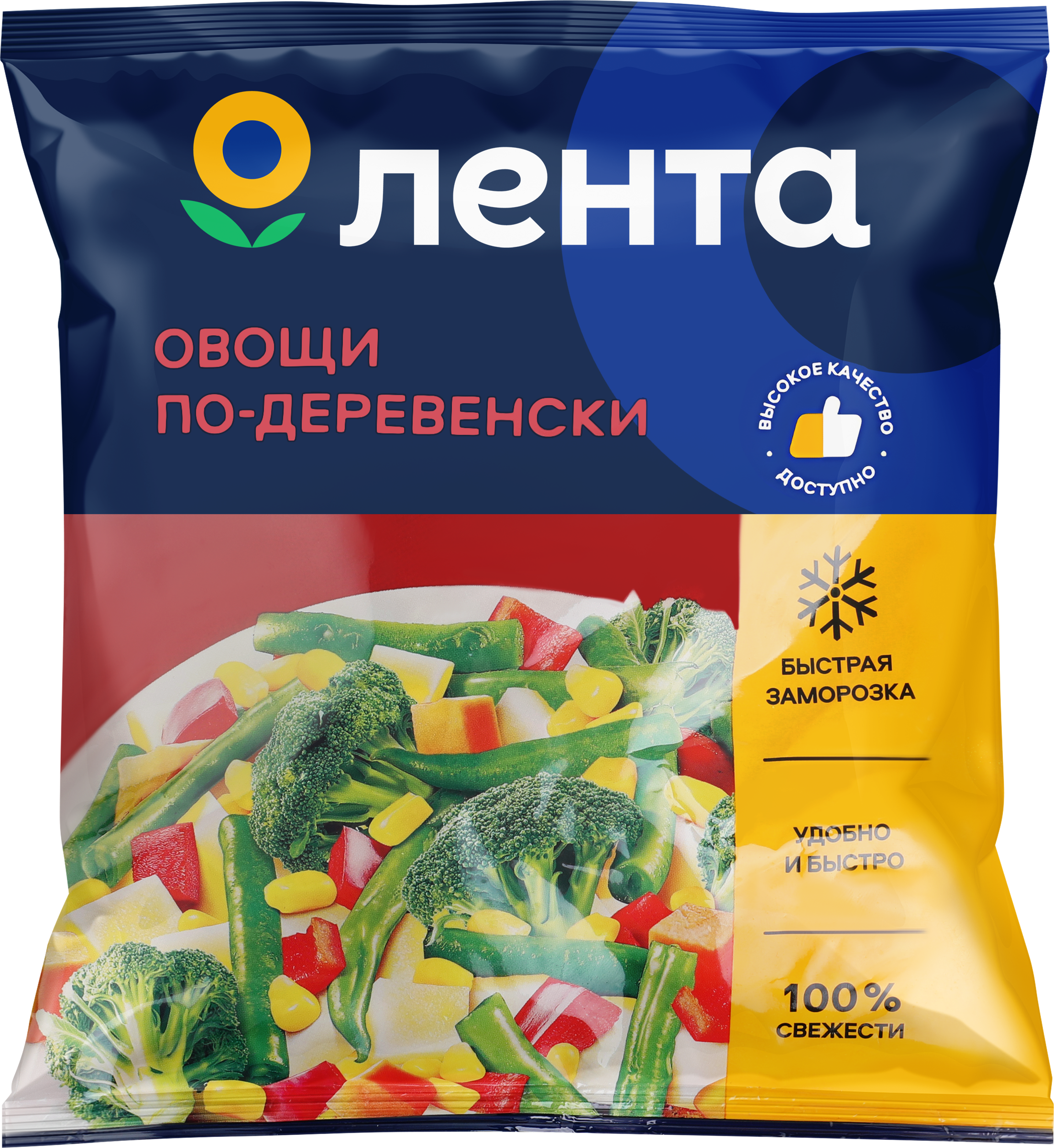 Изображение товара Мороженая овощная смесь ЛЕНТА овощи по-деревенски 400г для гарнира