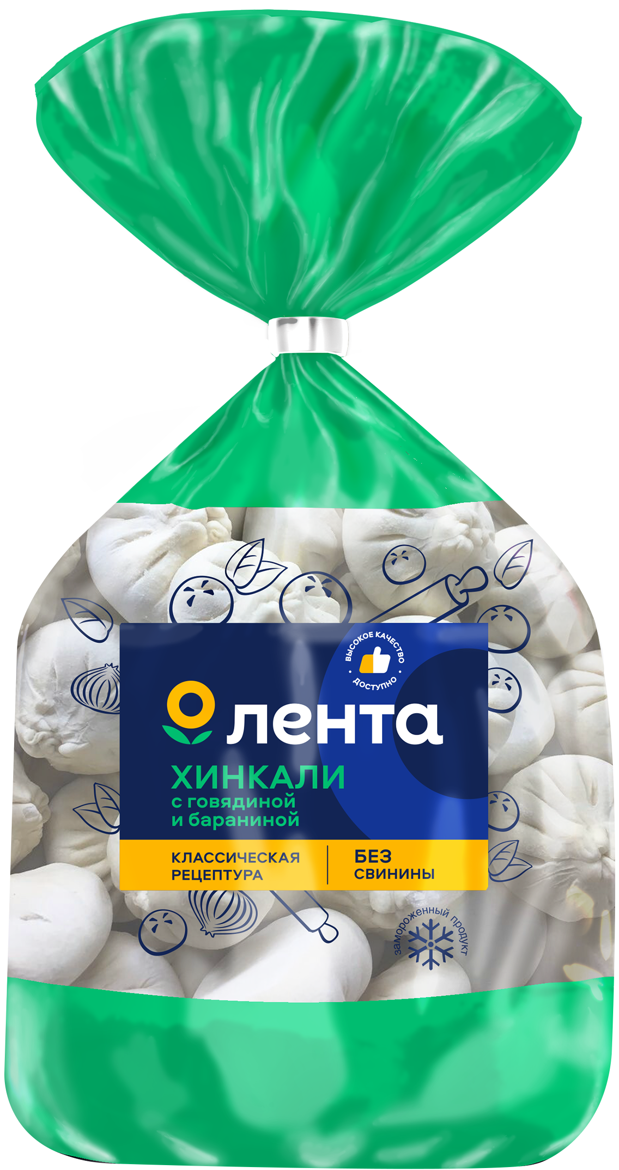 Изображение товара Хинкали ЛЕНТА с говядиной и бараниной 800г - замороженный полуфабрикат