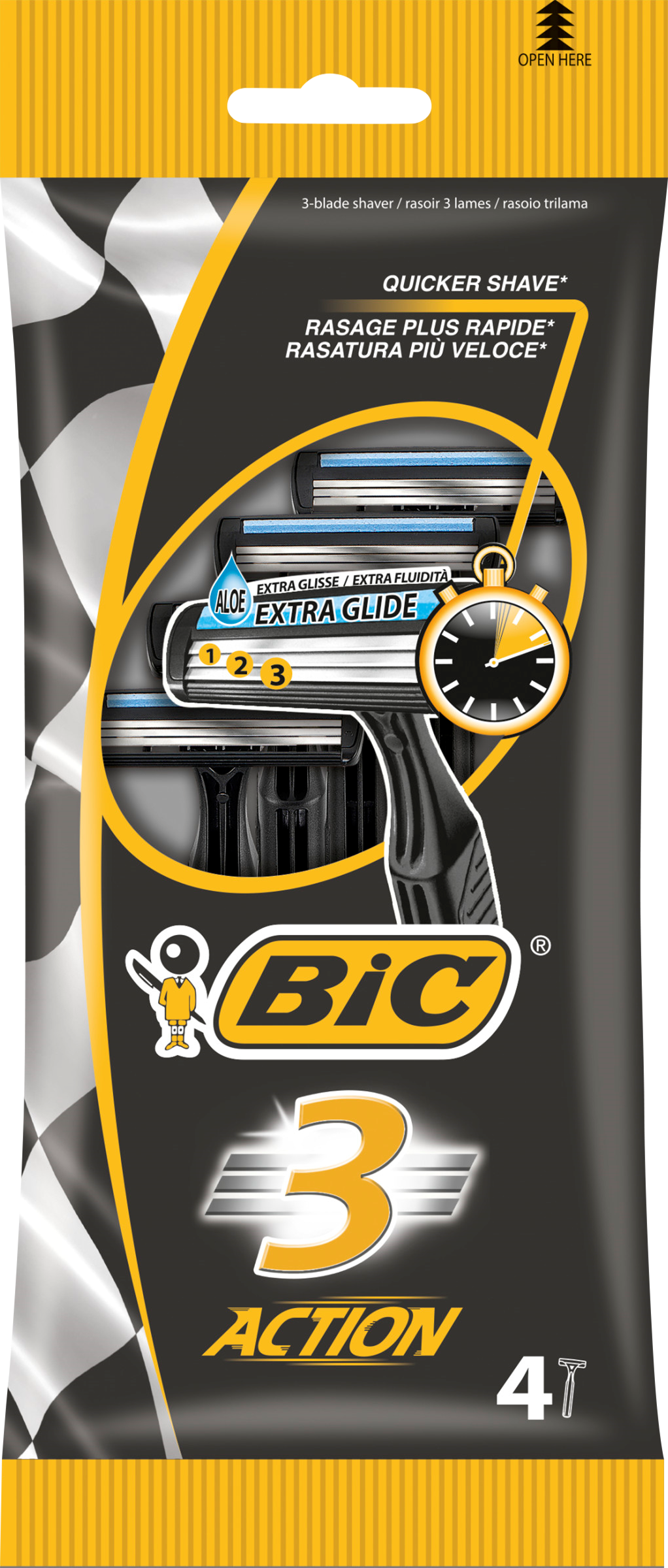 Изображение товара Бритвы мужские BIC 3 Action, 4шт