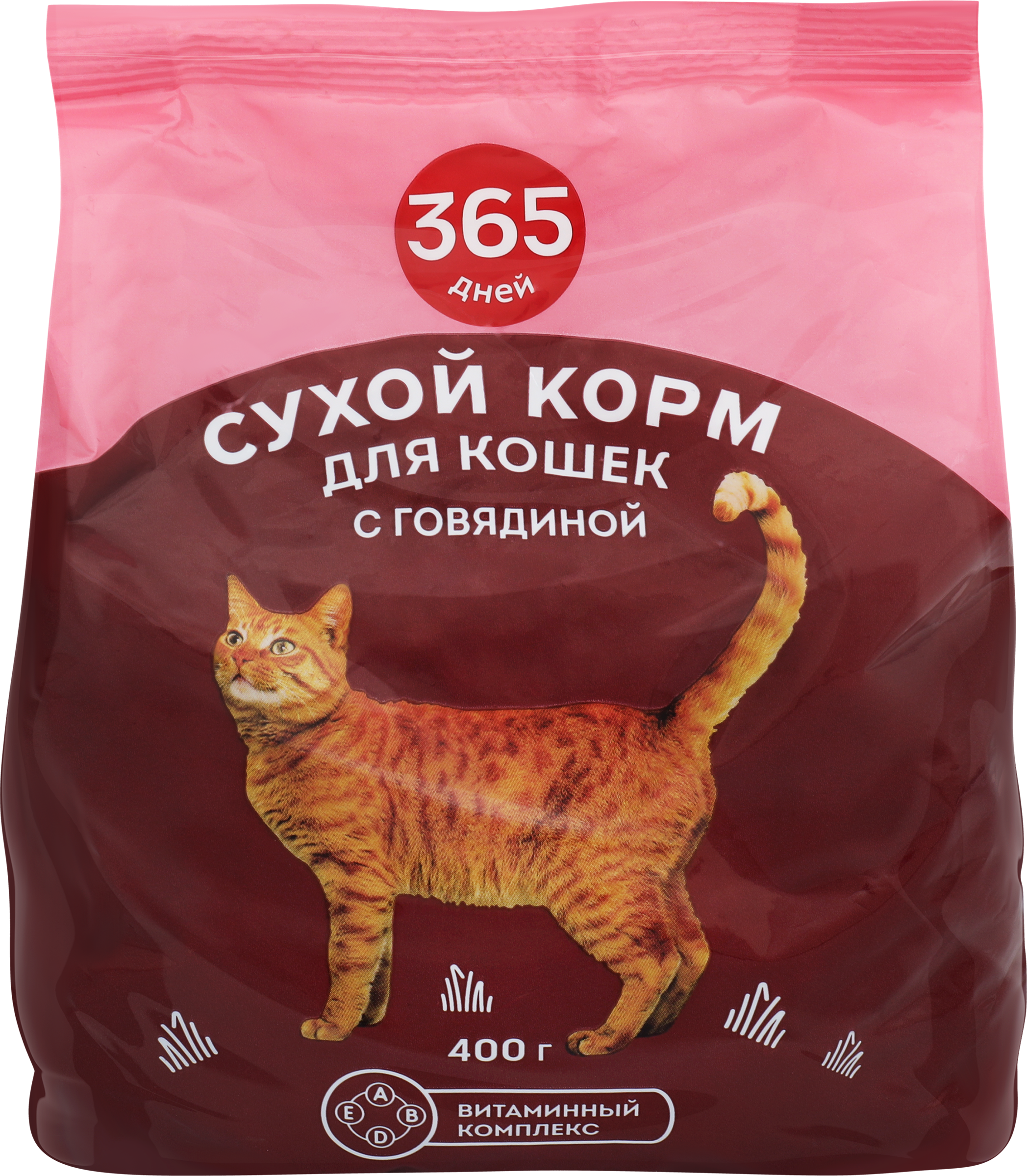 Изображение товара Корм сухой для кошек 365 ДНЕЙ с говядиной, 400г
