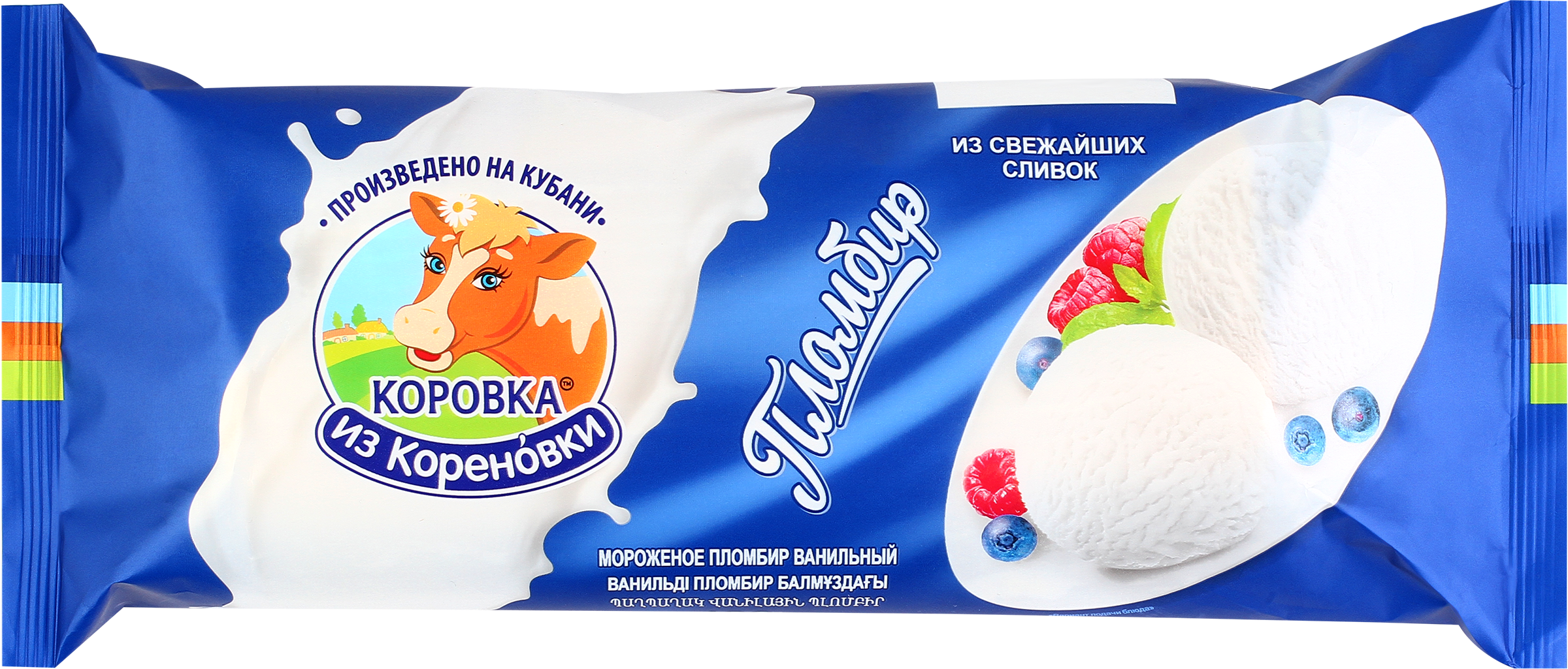 Изображение товара Мороженое КОРОВКА ИЗ КОРЕНОВКИ Пломбир ванильный 15%, без змж, полено, 400г
