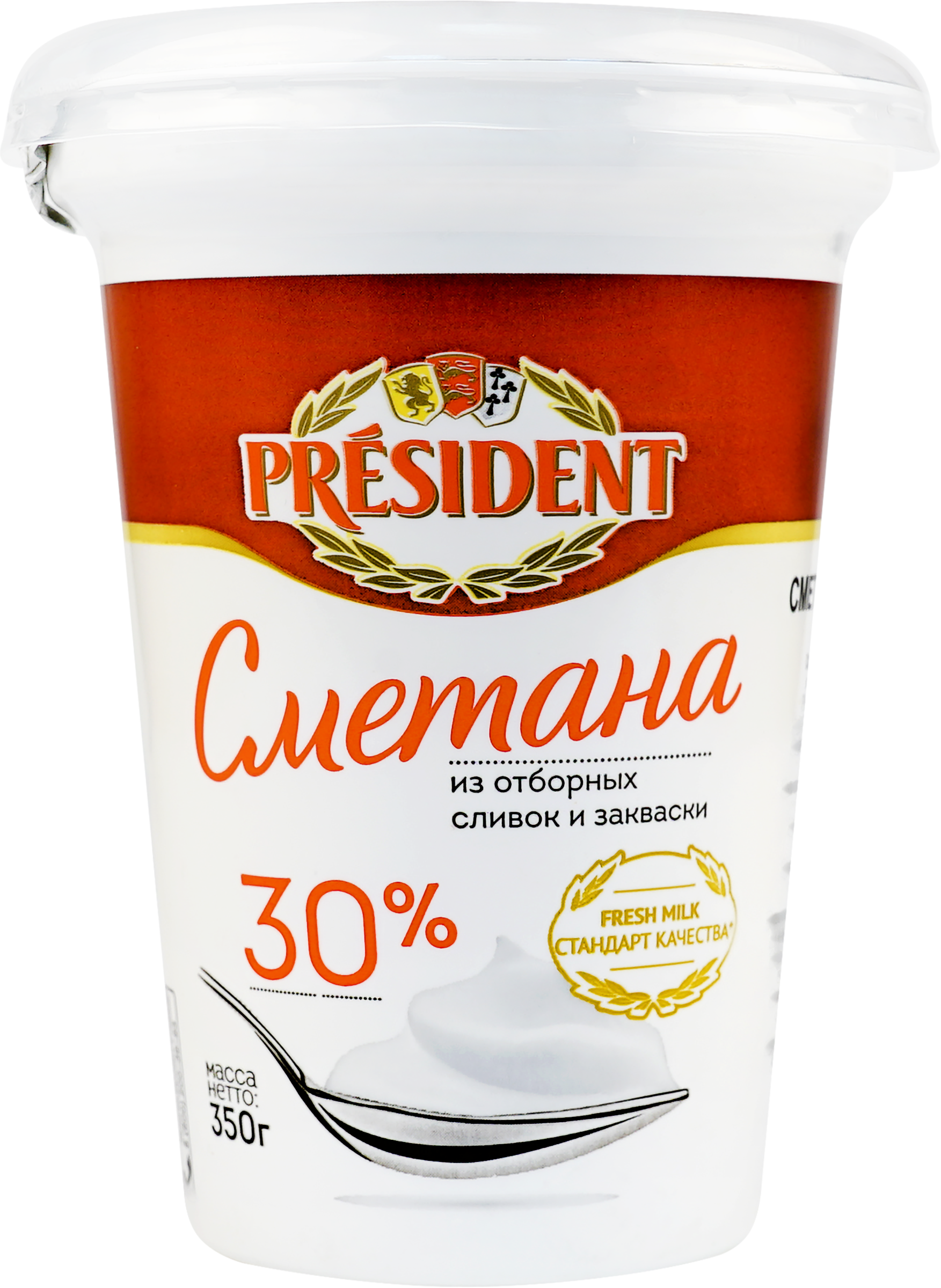 Изображение товара Сметана PRESIDENT 30%, без змж, 350г