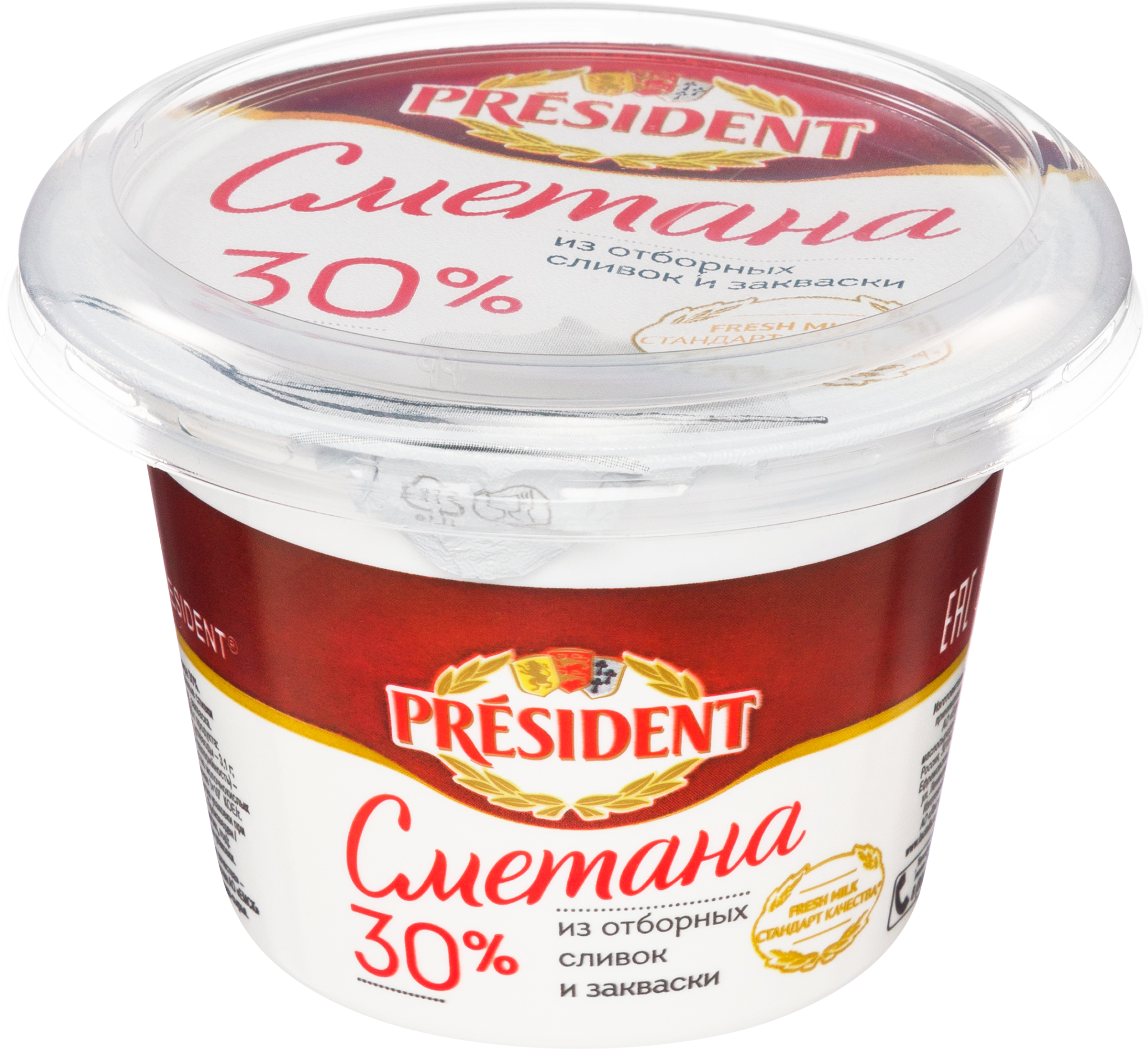 Изображение товара Сметана PRESIDENT 30%, без змж, 180г