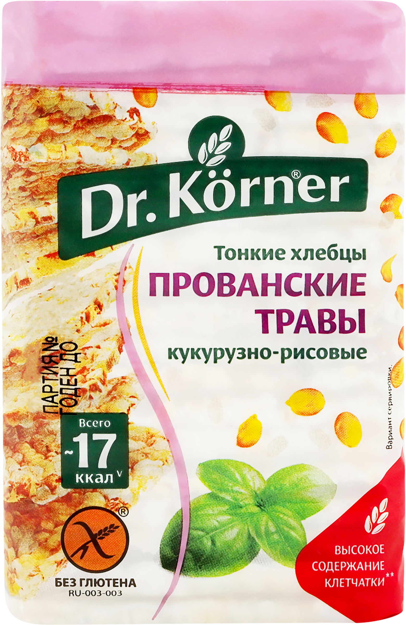 Изображение товара Хлебцы рисово-кукурузные DR KORNER с прованскими травами, 100г