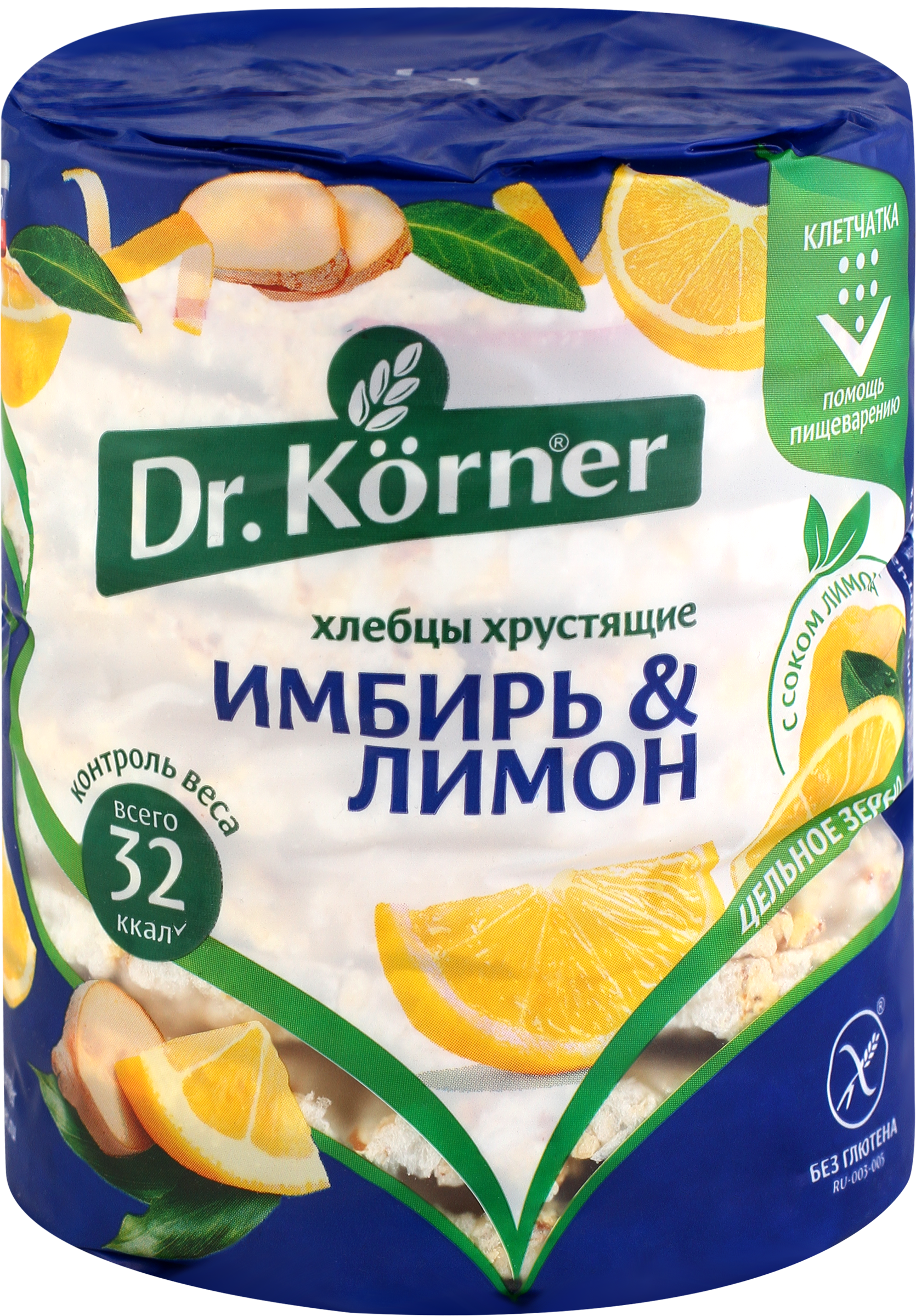 Изображение товара Хлебцы рисово-кукурузные DR KORNER с имбирем и лимоном, 90 г
