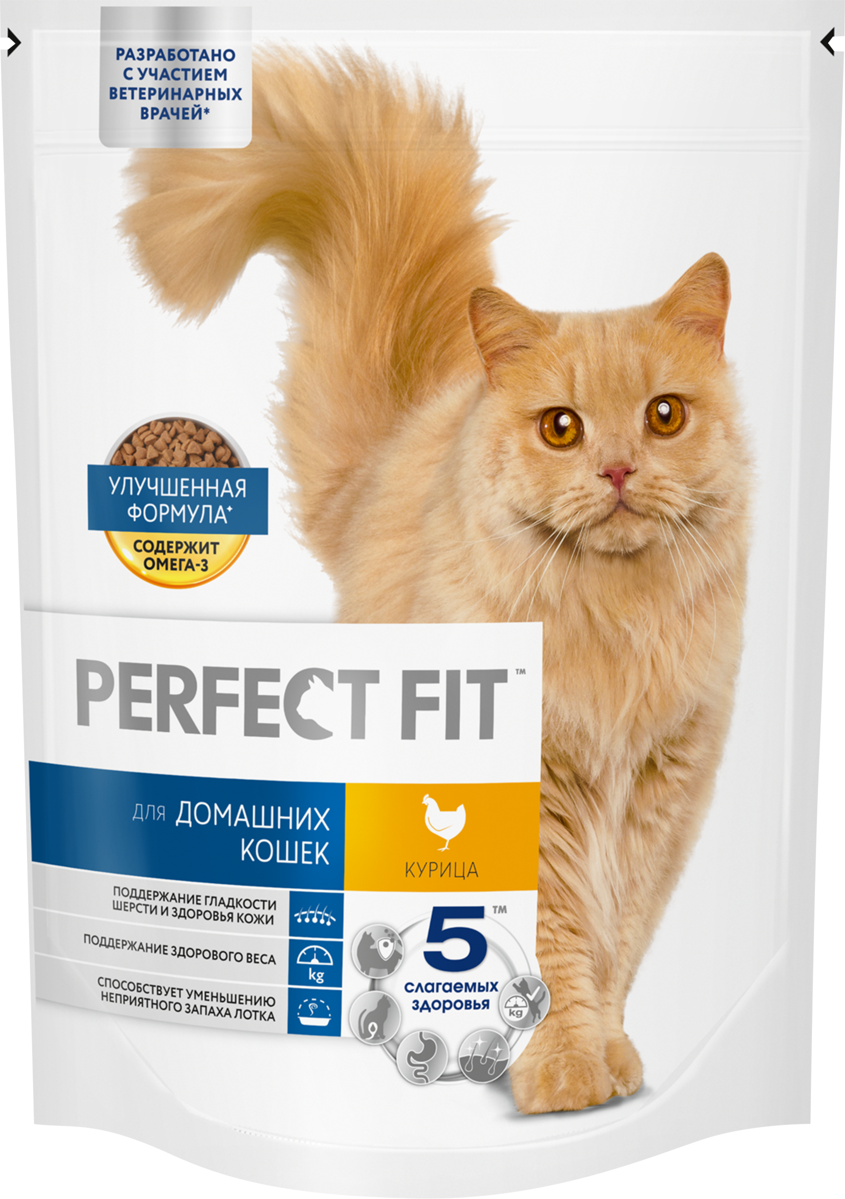 Изображение товара Корм сухой для взрослых кошек PERFECT FIT с курицей 650г для дома