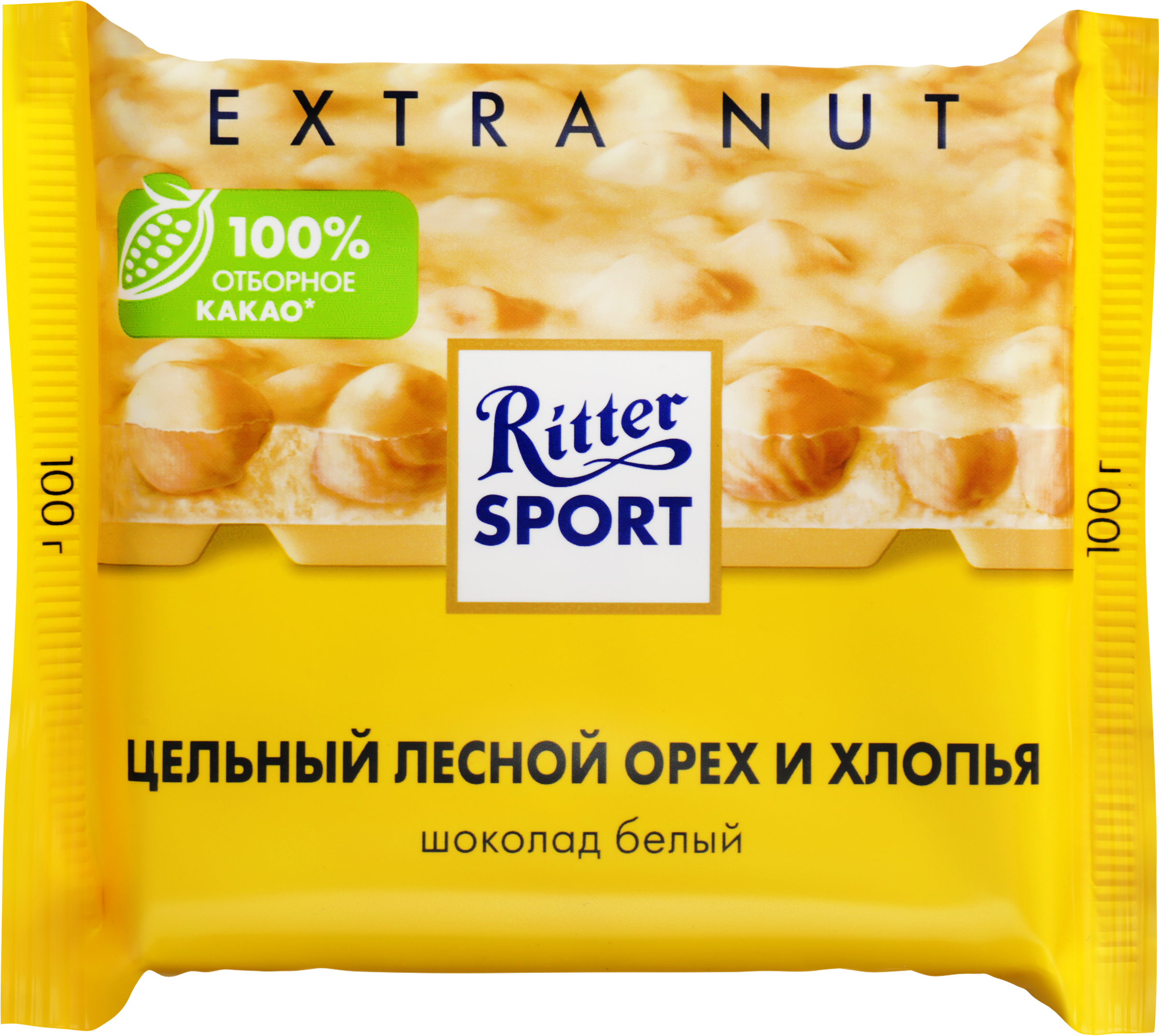 Изображение товара Шоколад белый RITTER SPORT Цельный лесной орех и хлопья, 100г