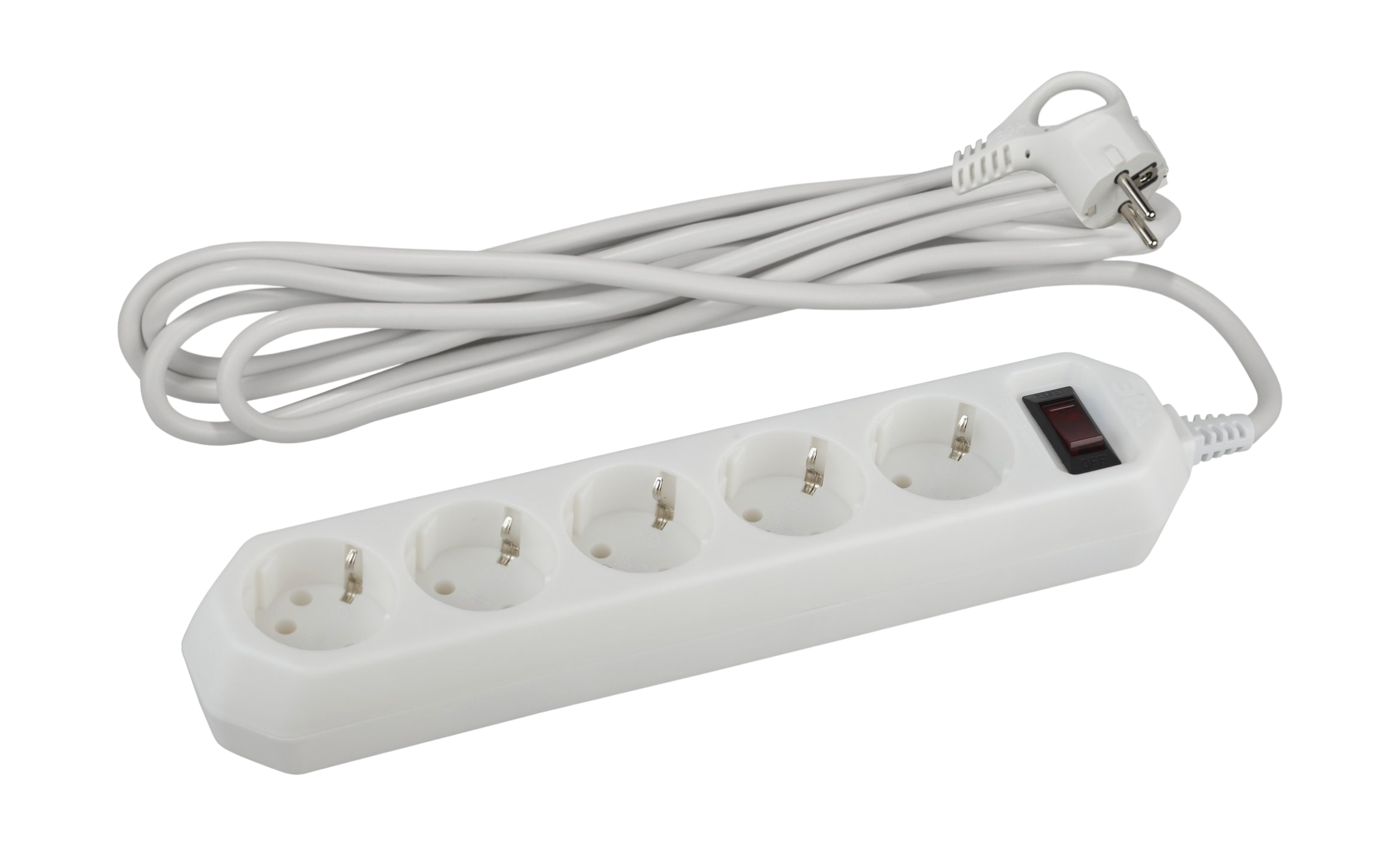 Изображение товара Сетевой фильтр ЭРА 5 розеток с заземлением и выключателем, 3м