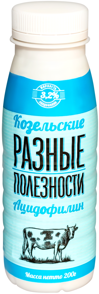 Изображение товара Ацидофилин КОЗЕЛЬСКОЕ МОЛОКО 3,2% натуральный кисломолочный напиток 200г