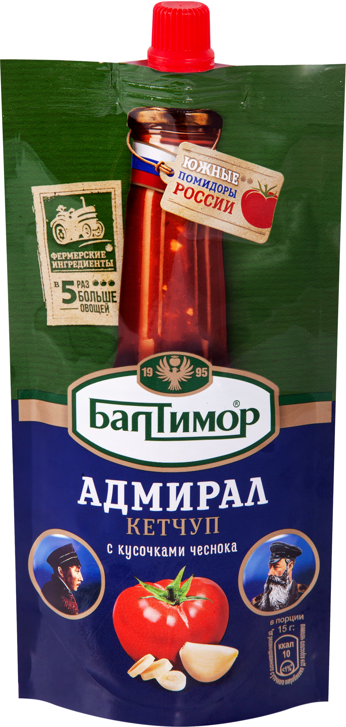 Изображение товара Кетчуп БАЛТИМОР Адмирал 260г с чесноком для мяса и гарниров