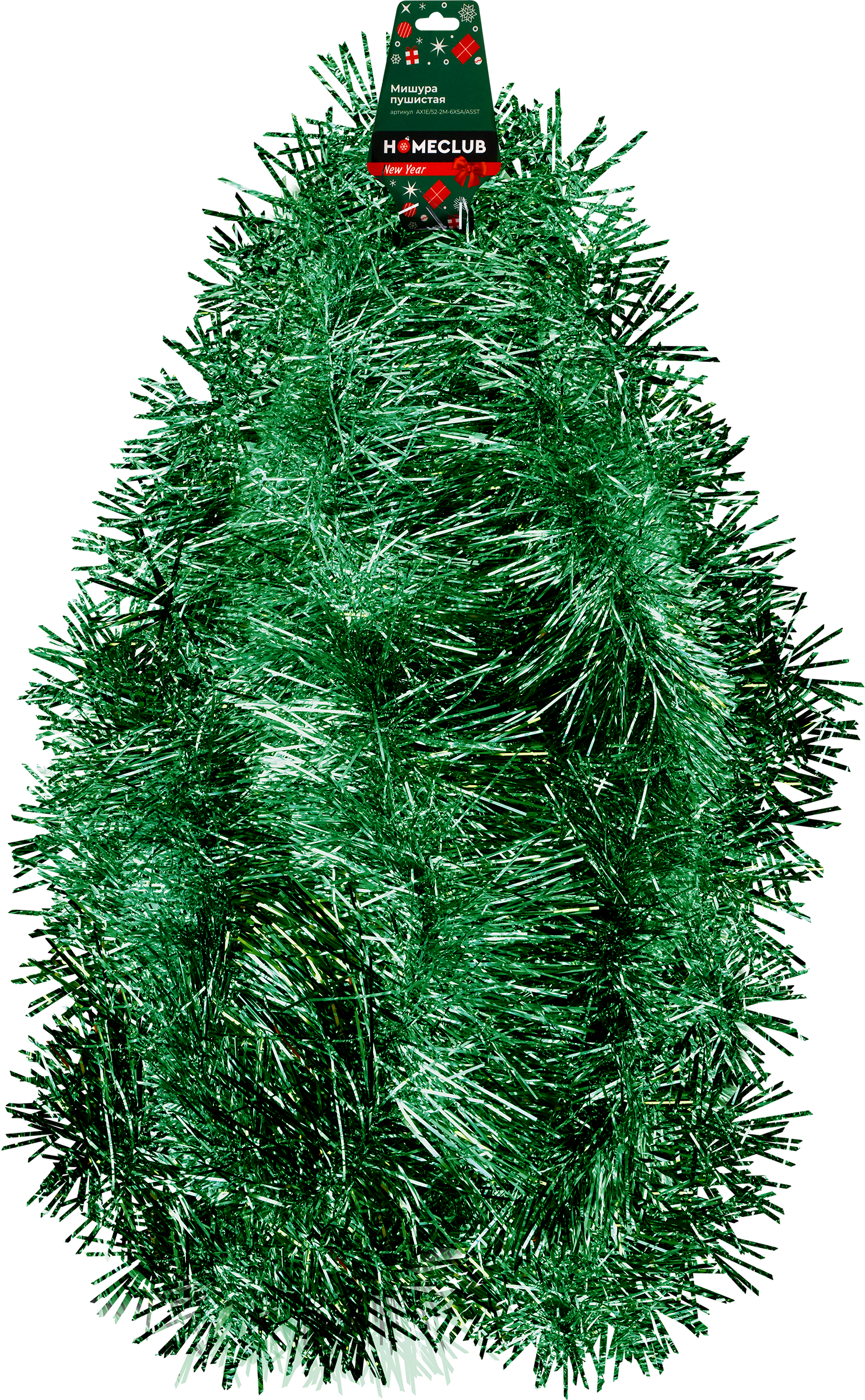 Изображение товара Мишура HOMECLUB диаметр 15 см пушистая для новогодних украшений 2м