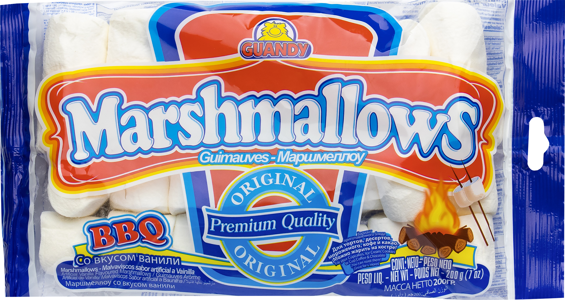 Изображение товара Маршмеллоу GUANDY Классик со вкусом ванили, белый, 200г