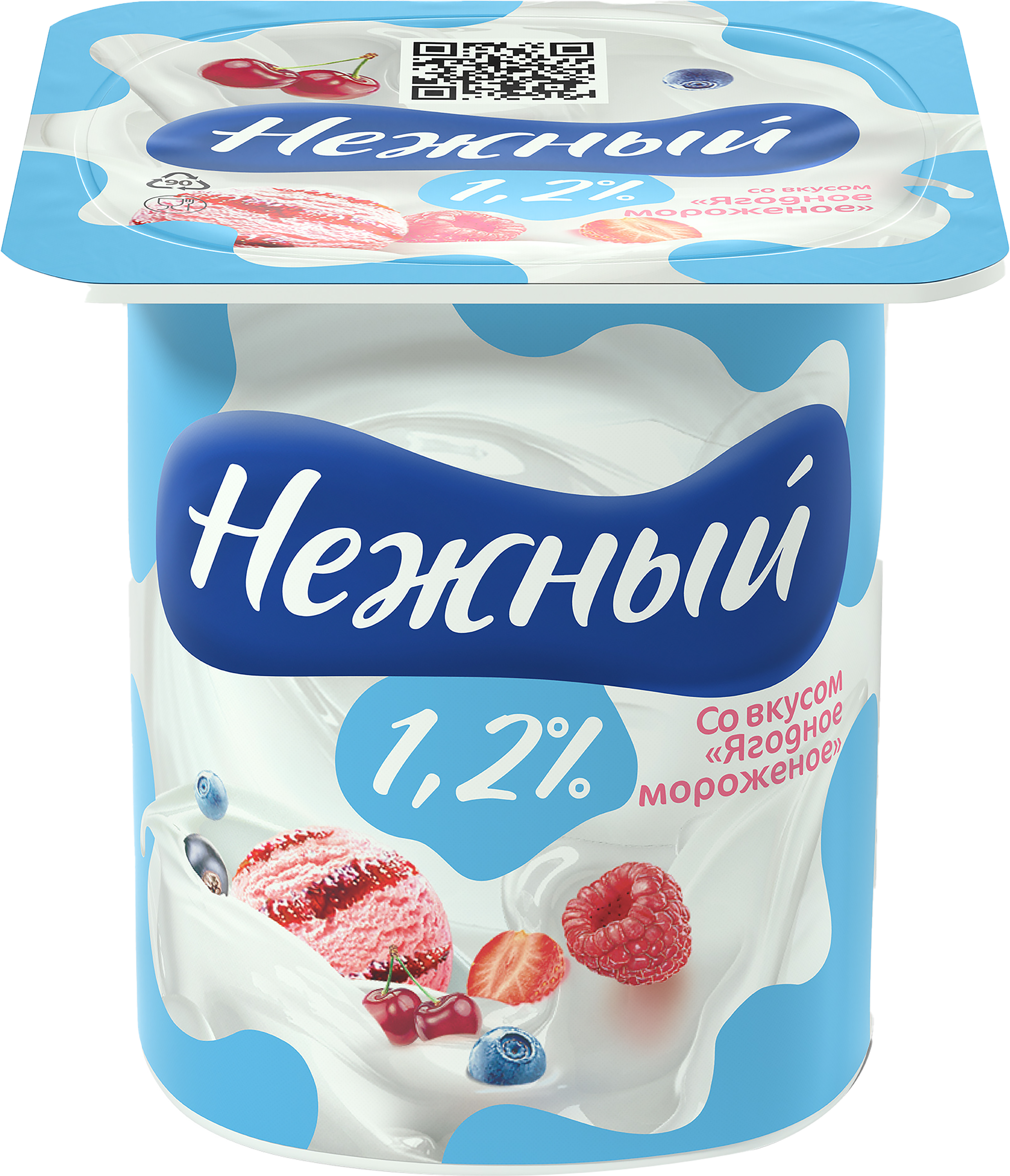 Изображение товара Продукт йогуртный CAMPINA Нежный Ягодное мороженое 1,2%, без змж, 100г