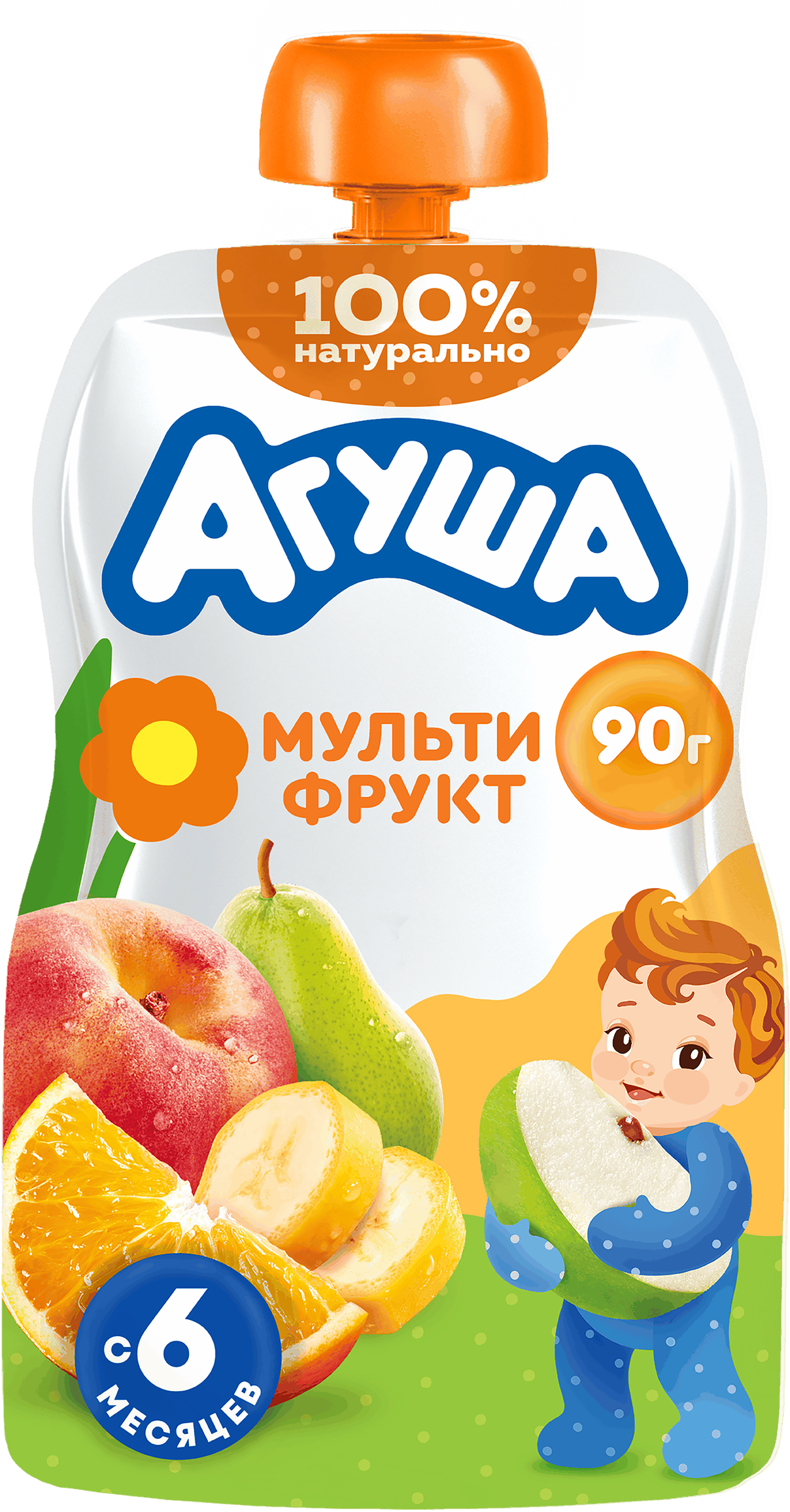 Изображение товара Пюре фруктовое детское АГУША Мультифрукт, с 6 месяцев, 90г