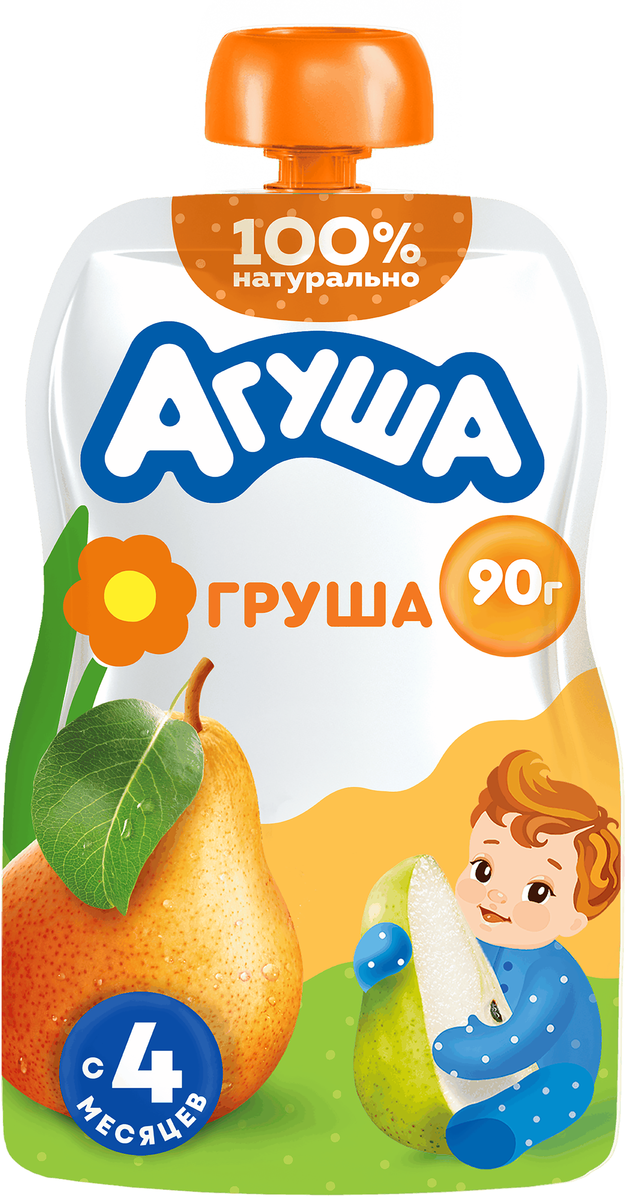 Изображение товара Пюре фруктовое детское АГУША Груша, с 4 месяцев, 90г