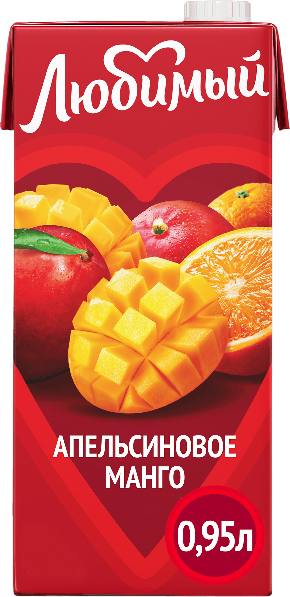 Изображение товара Напиток сокосодержащий ЛЮБИМЫЙ Апельсиновое манго с мякотью, 0.95л