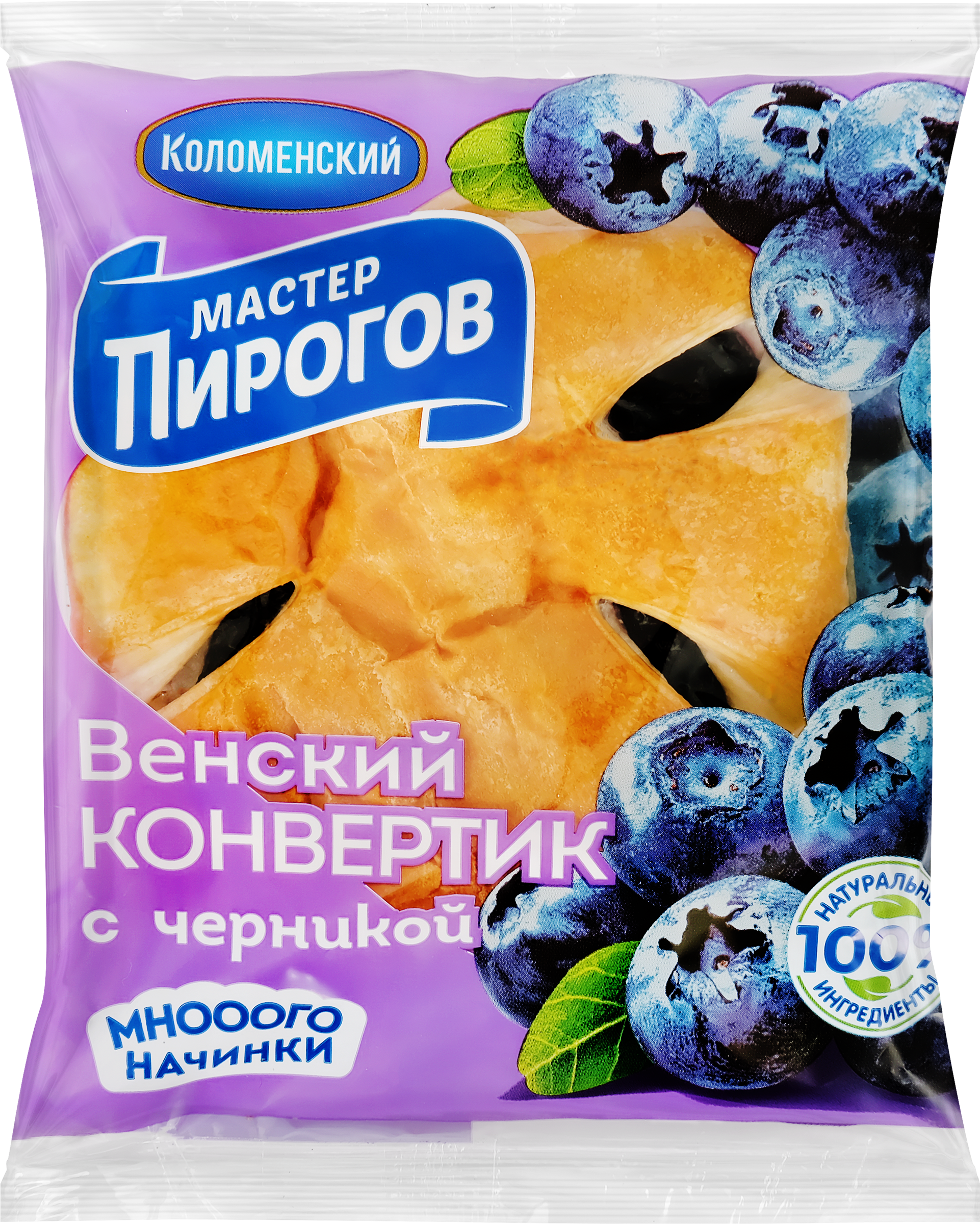 Изображение товара Конвертик слоеный МАСТЕР ПИРОГОВ Венский с черничной начинкой, 70г