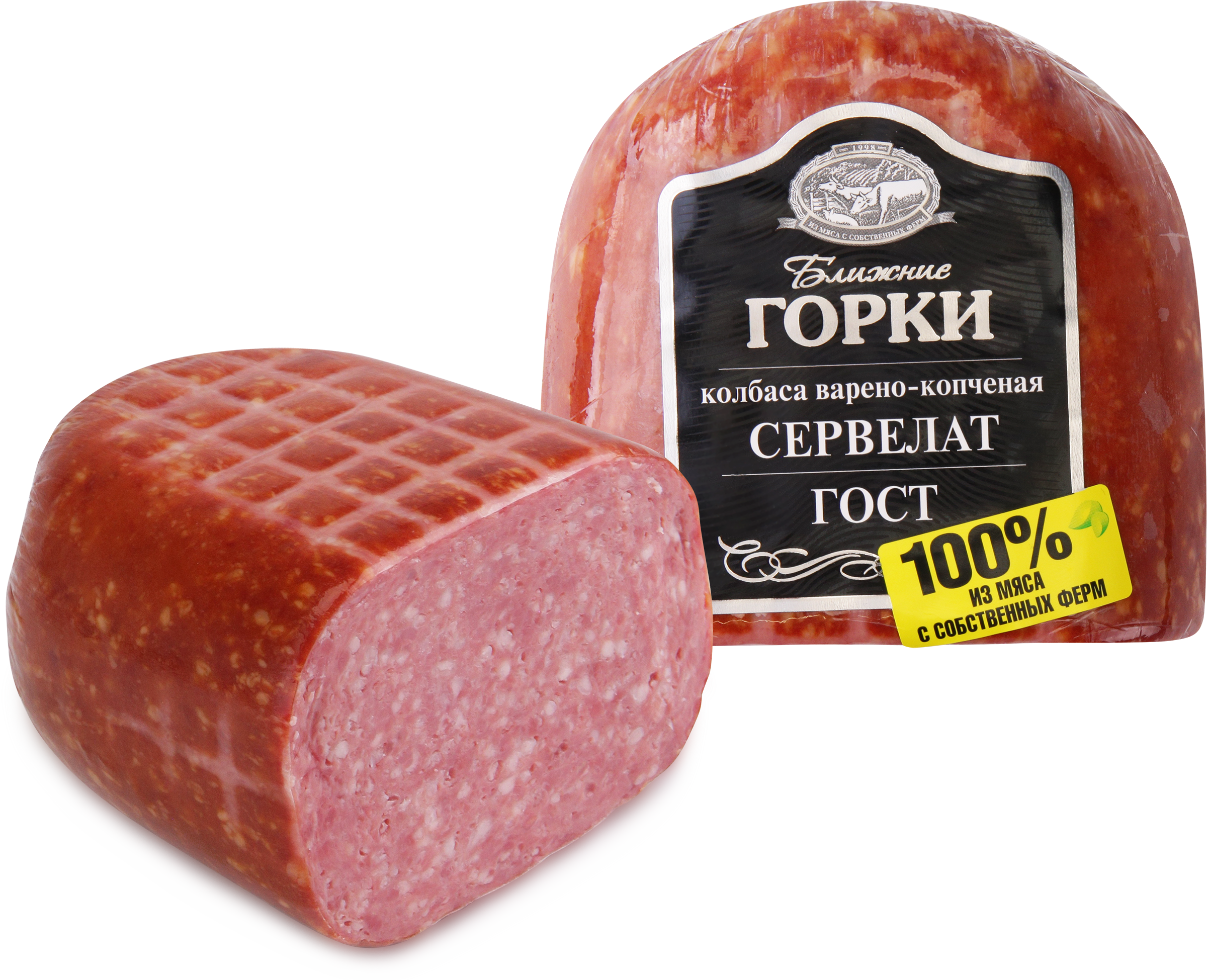 Изображение товара Колбаса копчено-вареная БЛИЖНИЕ ГОРКИ Сервелат ГОСТ, 500г