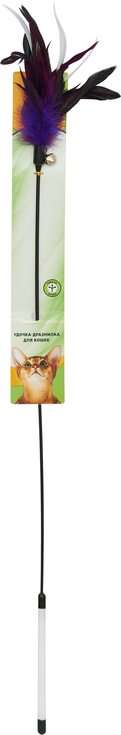 Изображение товара Игрушка для кошек TRIOL Удочка-дразнилка гибкая с перьями 185/550мм