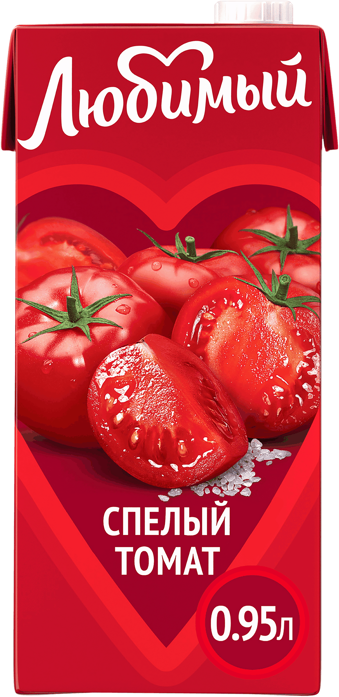 Изображение товара Нектар ЛЮБИМЫЙ Томатный с солью и мякотью 0.95л натуральный и пикантный