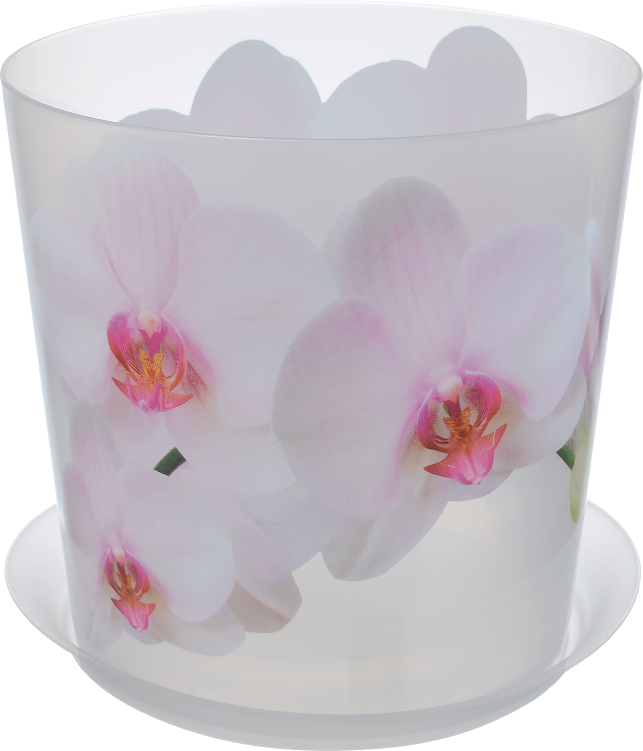 Изображение товара Кашпо с подставкой IDEA Деко Орхидея, d=125мм 1.2л для комнатных растений