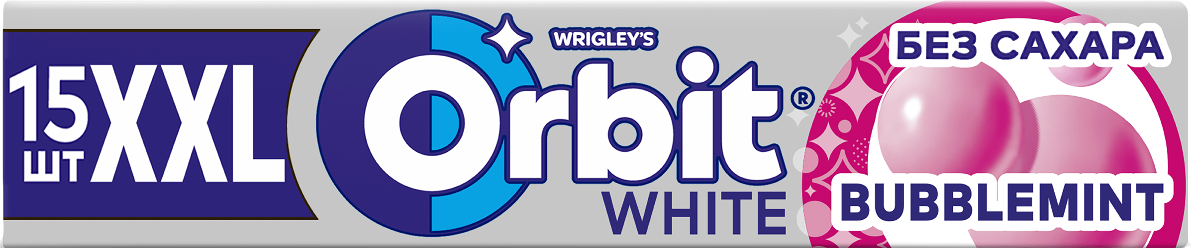 Изображение товара Жевательная резинка ORBIT White XXL Bubblemint без сахара, 20,4г