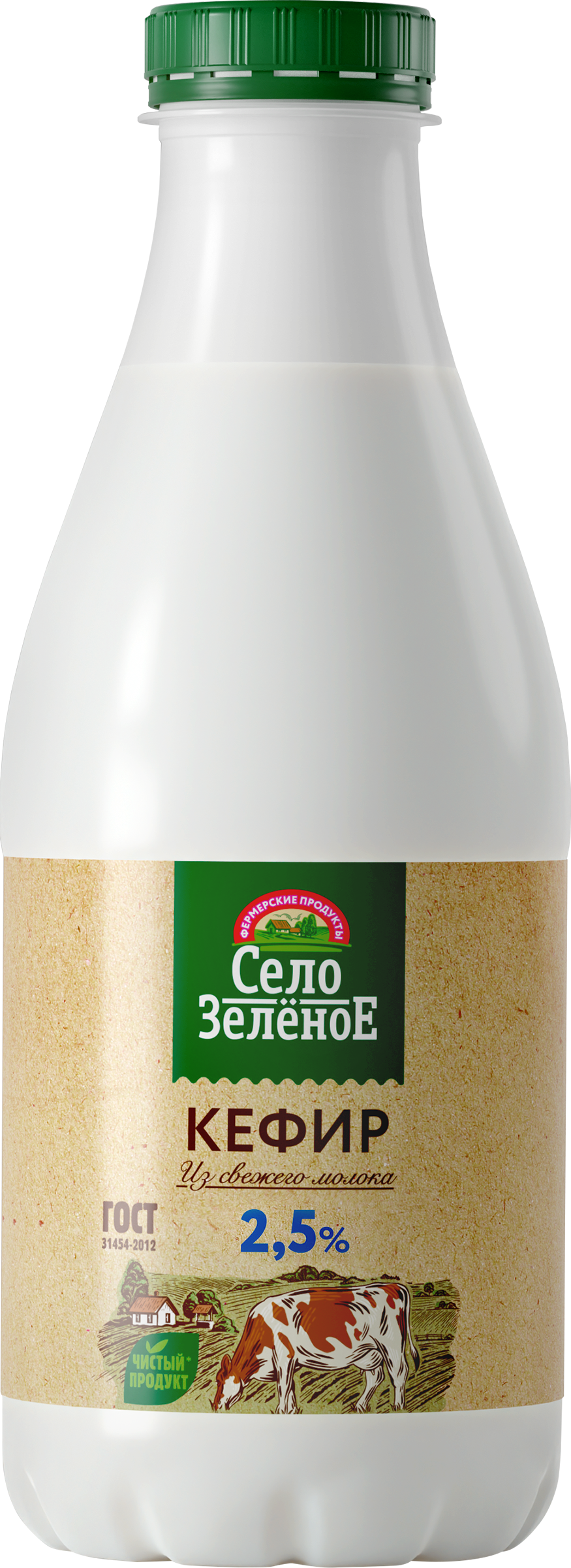 Изображение товара Кефир СЕЛО ЗЕЛЕНОЕ 2,5%, без змж, 930г