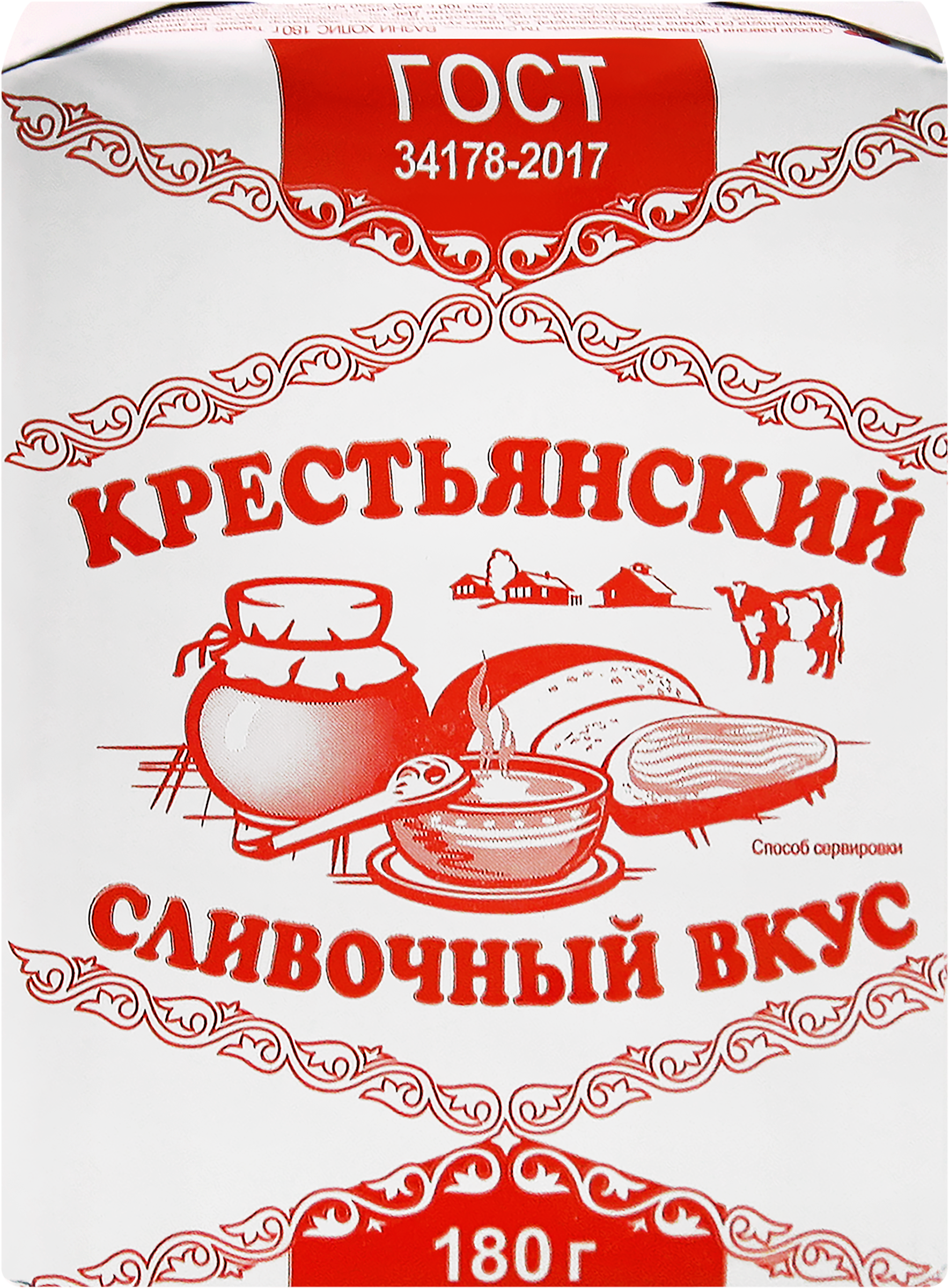 Изображение товара Спред растительно-жировой КРЕСТЬЯНСКИЙ Сливочник 60%, 180г