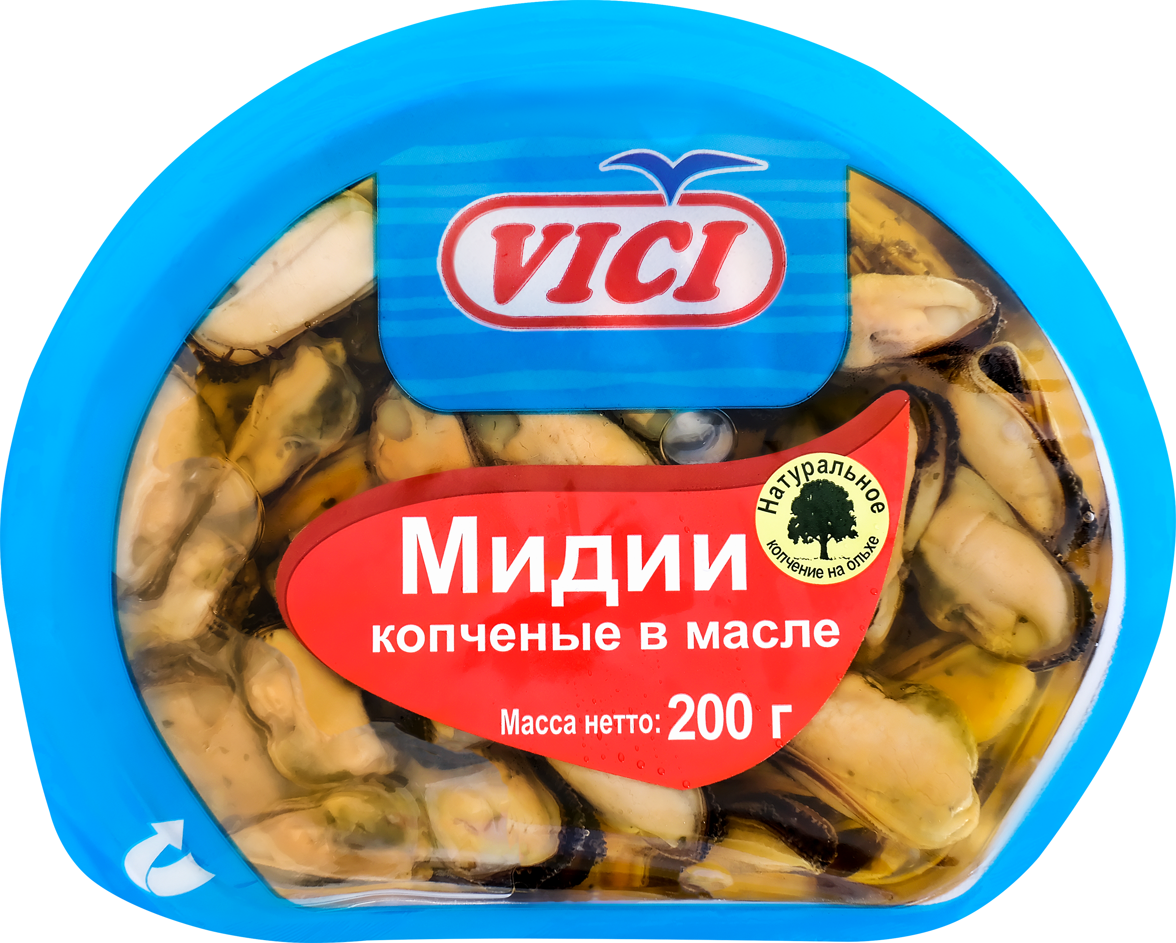 Изображение товара Мидии копченые VICI Любо есть в масле 200г - морской деликатес для праздника и повседневного меню