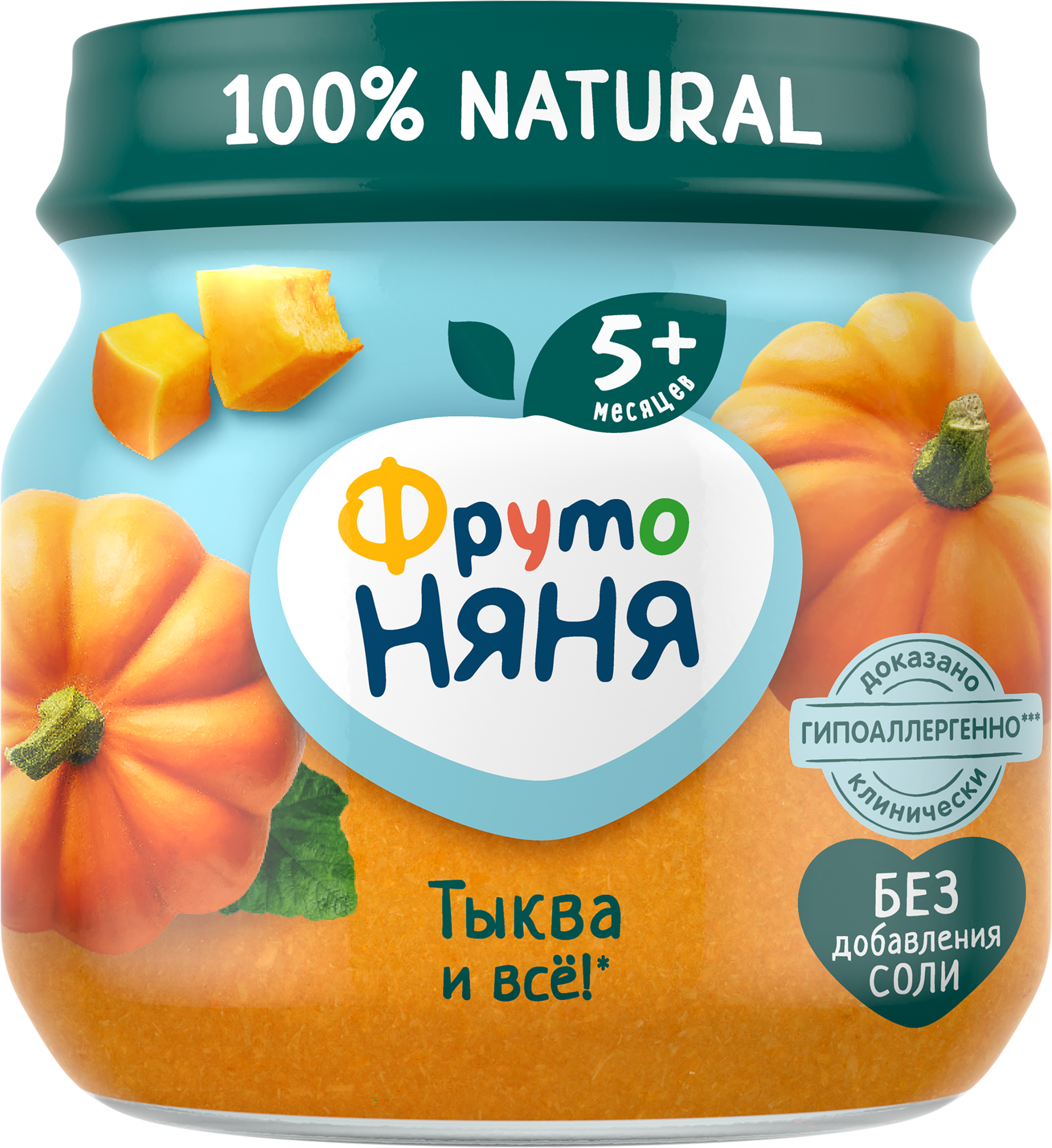 Изображение товара Пюре овощное ФРУТОНЯНЯ Тыква для детей с 5 месяцев 80г
