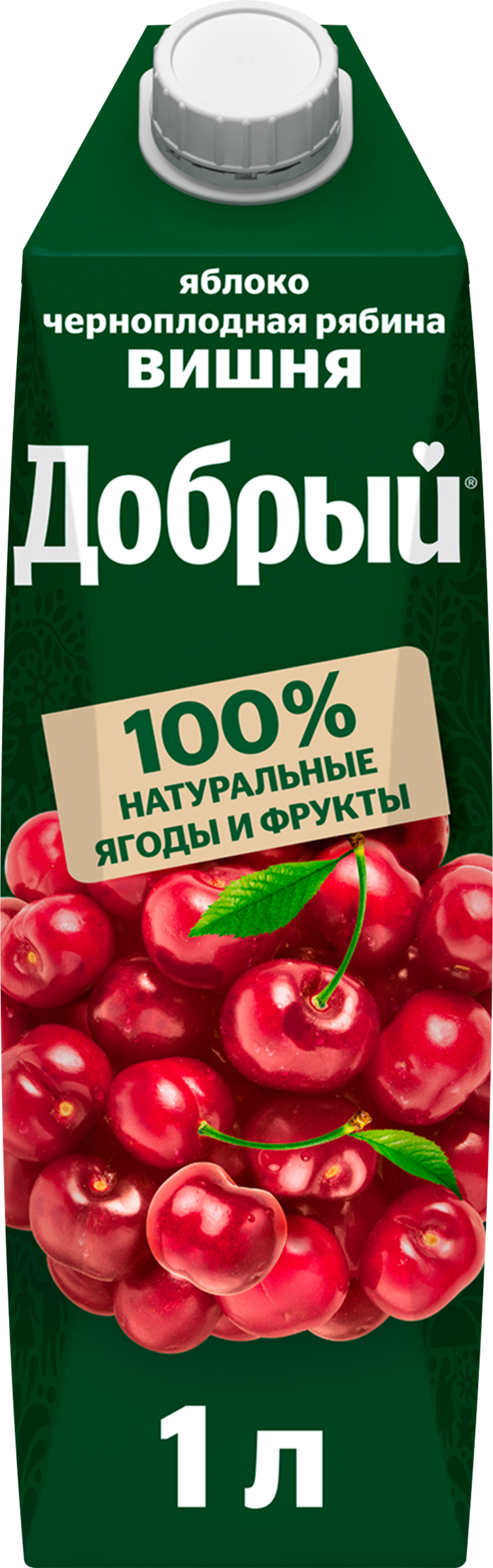 Изображение товара Нектар ДОБРЫЙ Яблоко, черноплодная рябина, вишня, 1л