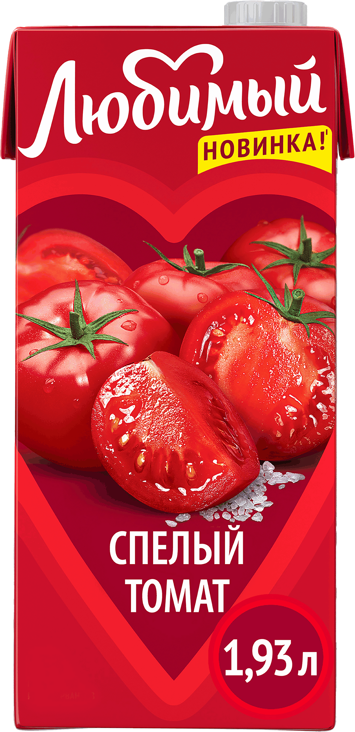 Изображение товара Нектар ЛЮБИМЫЙ Томатный с солью и мякотью, 1.93л