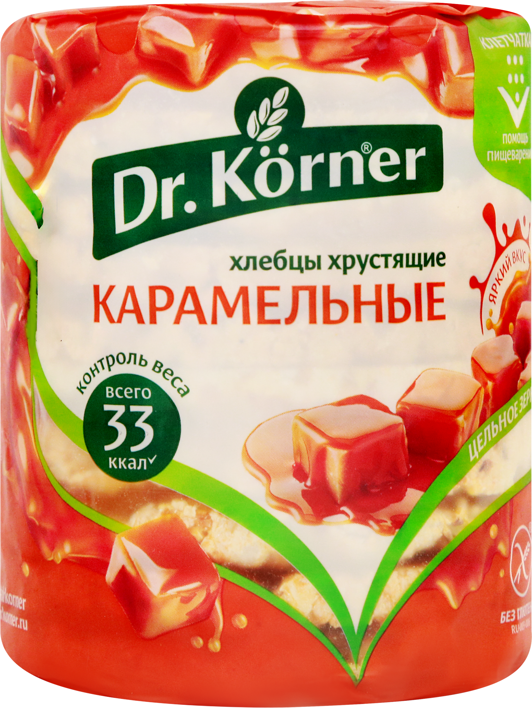 Изображение товара Хлебцы рисово-кукурузный DR KORNER Карамельные, 90г