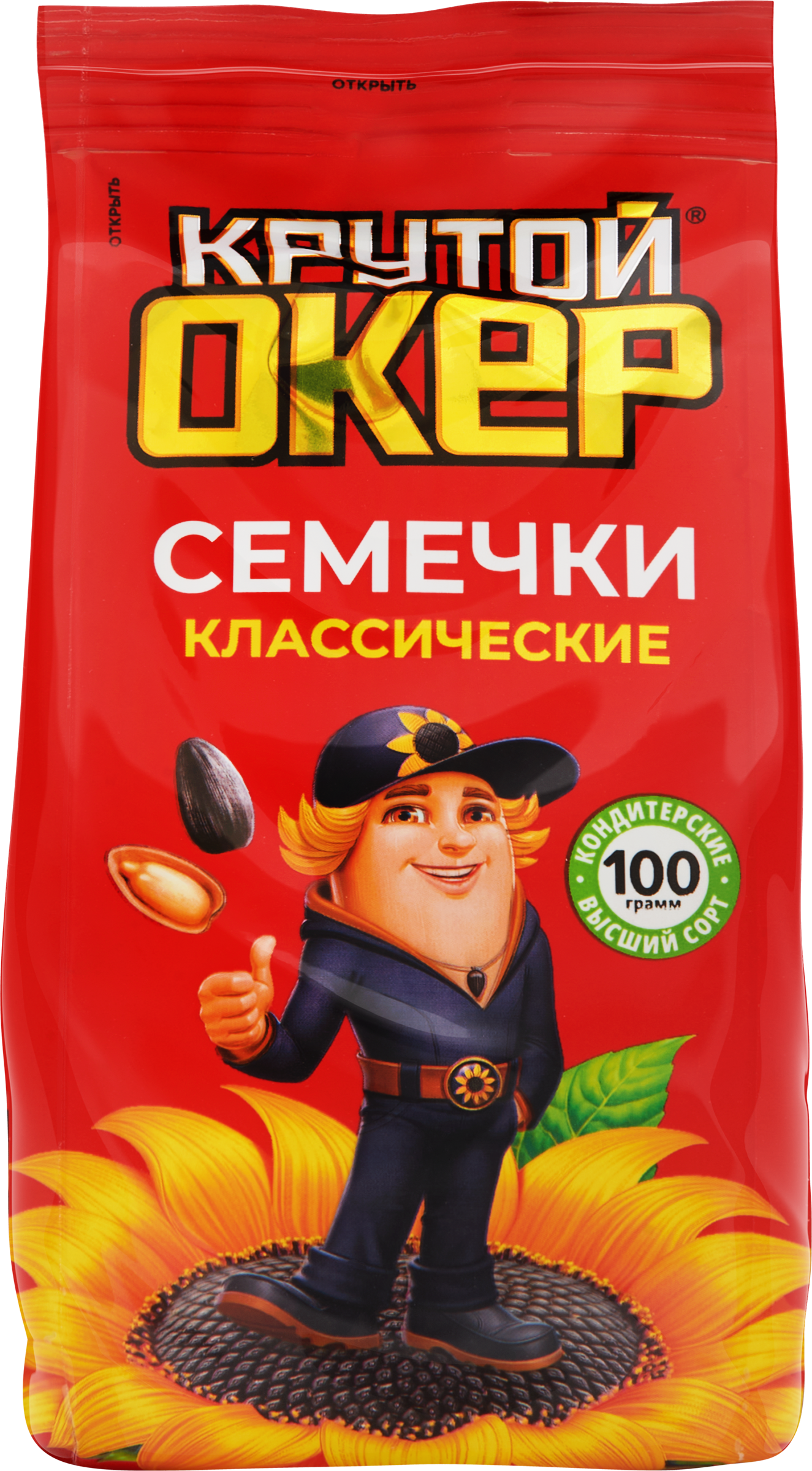 Изображение товара Семечки подсолнечника КРУТОЙ ОКЕР жареные, 100г