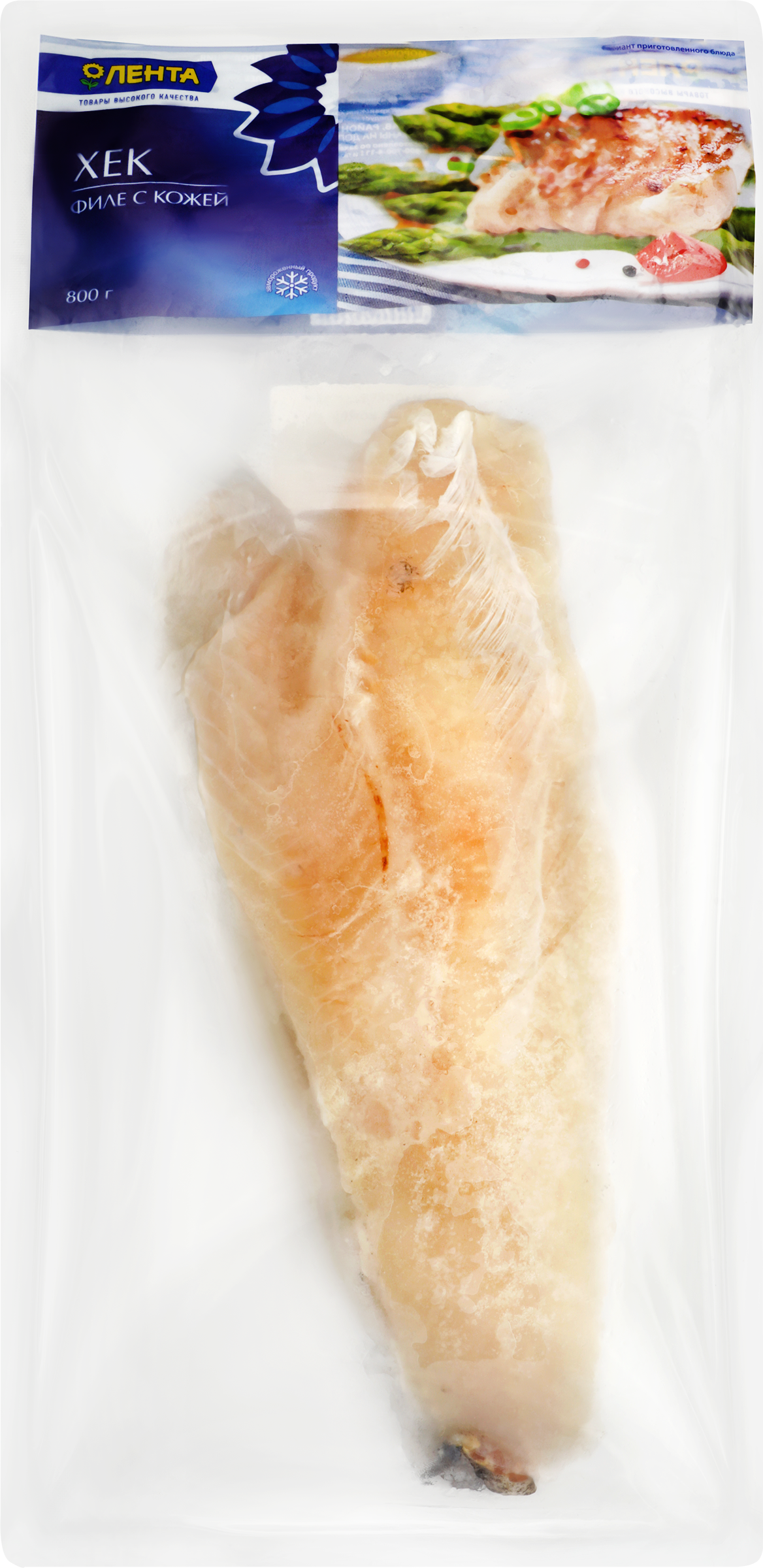 Изображение товара Филе хека ЛЕНТА замороженное 800г диетический продукт для приготовления блюд
