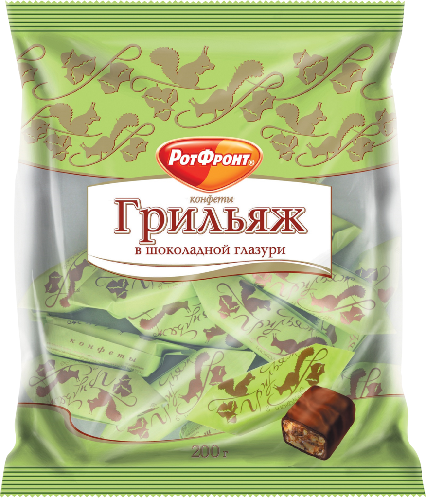 Изображение товара Конфеты РОТ ФРОНТ Грильяж в шоколадной глазури, 200г