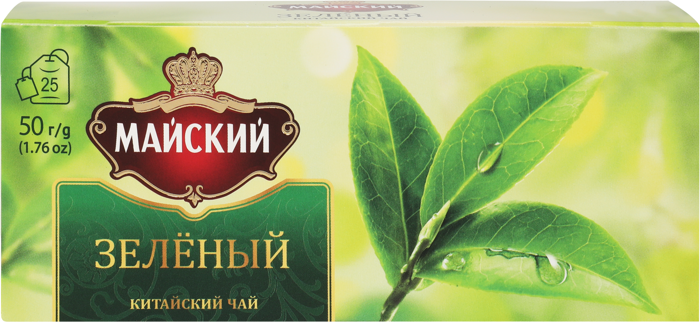 Изображение товара Зеленый чай МАЙСКИЙ Зеленый 25 пакетиков натуральный китайский чай