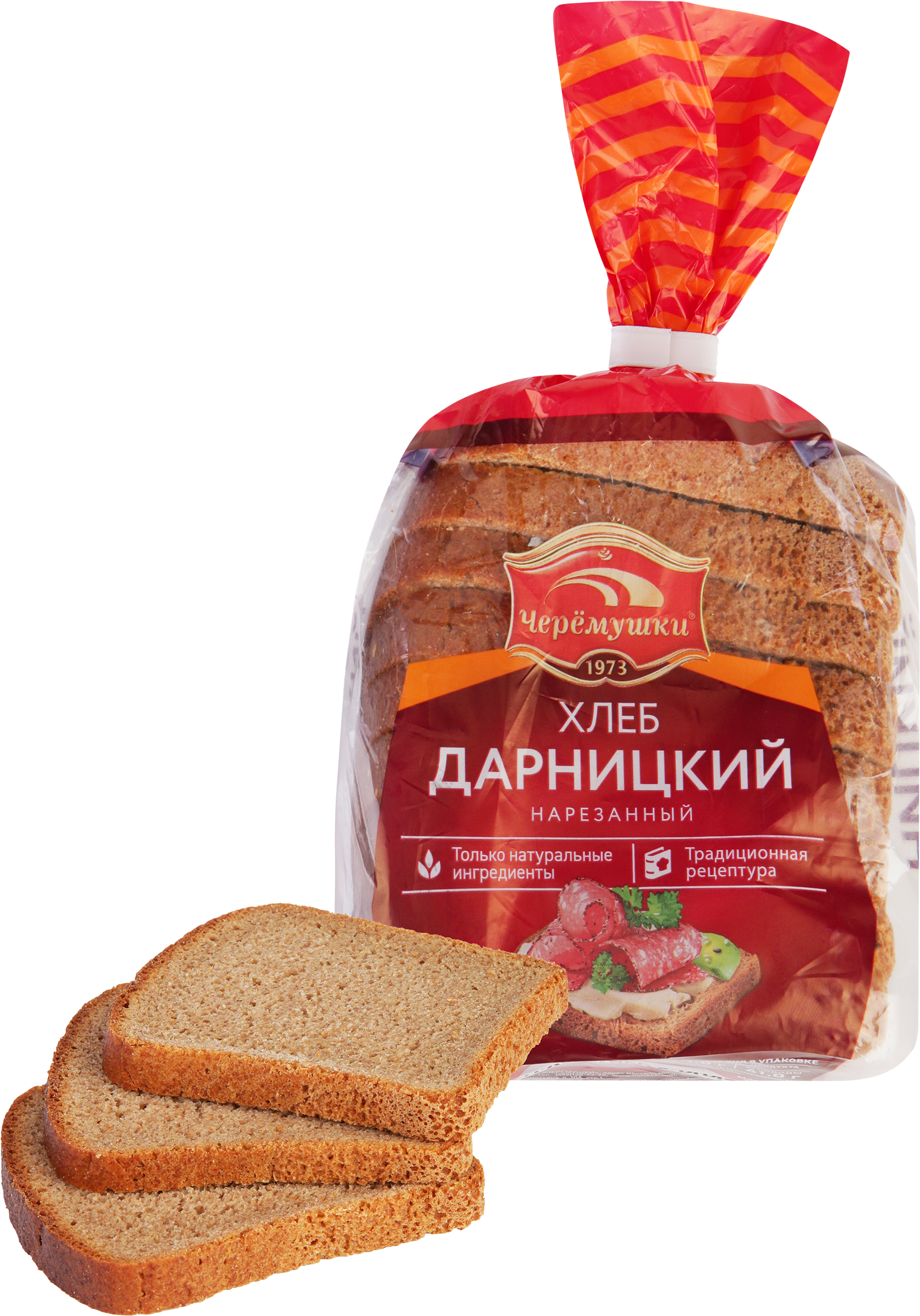 Изображение товара Хлеб ЧЕРЕМУШКИ Дарницкий, в нарезке, половинка, 340г