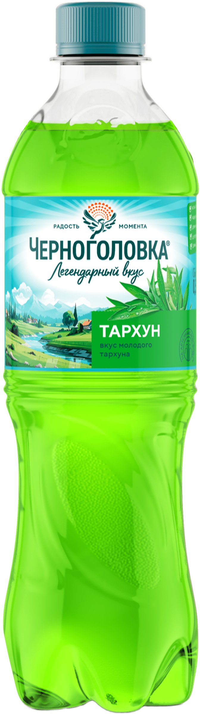 Изображение товара ЧЕРНОГОЛОВКА Тархун сильногазированный лимонад 0.5л натуральный травяной напиток