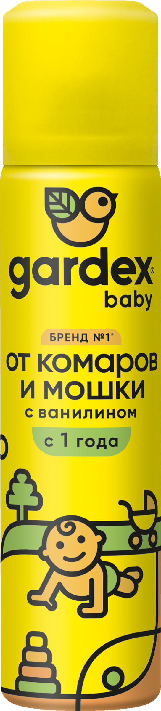 Изображение товара Аэрозоль от комаров и мошки детский GARDEX Baby 1+, 80мл